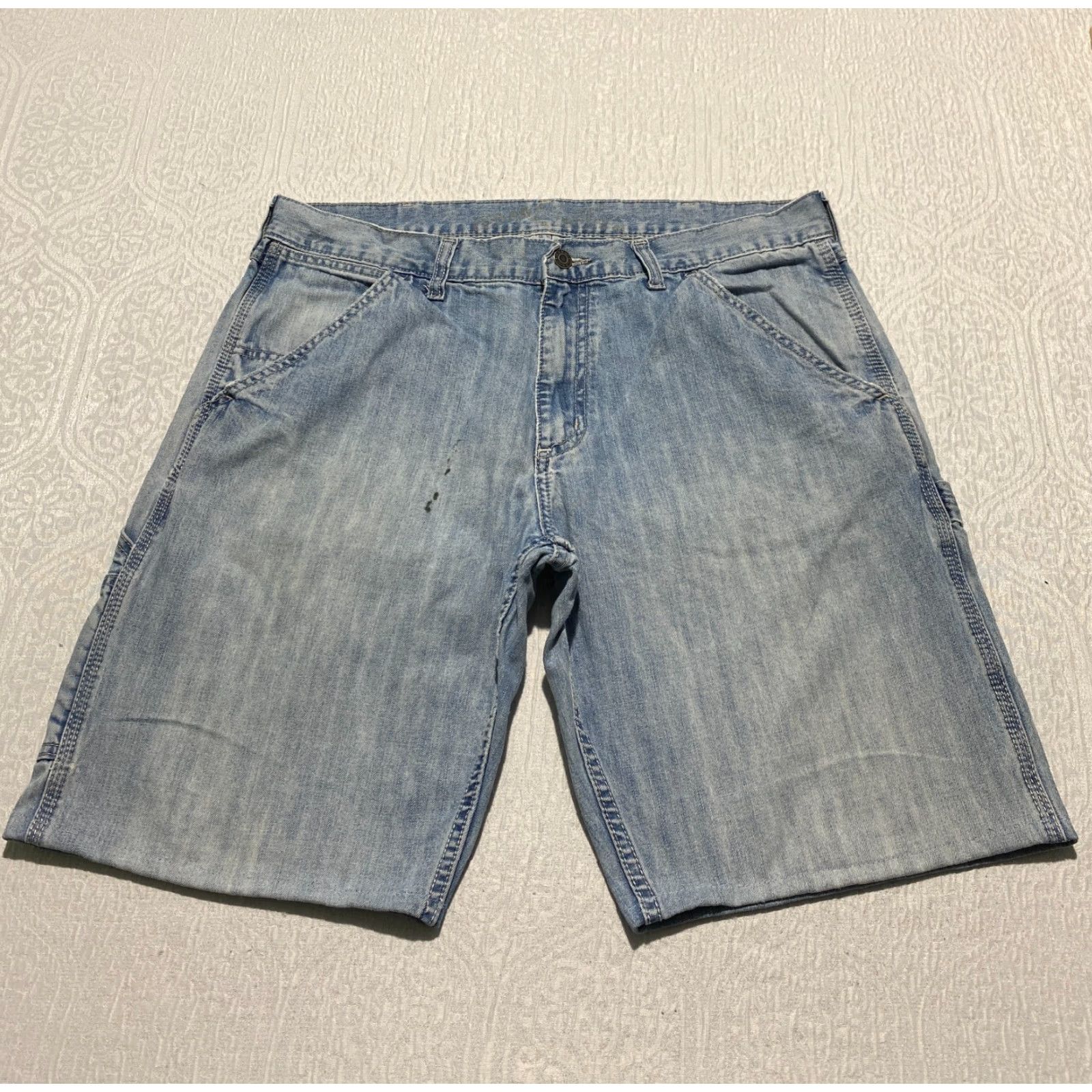 Old Navy VINTAGE Old Navy Carpenter Jean Shorts Mens 36×10 Blue Denim Cargo Pockets Casual United States? Size US 36 / EU 52 - 3 Thumbnail