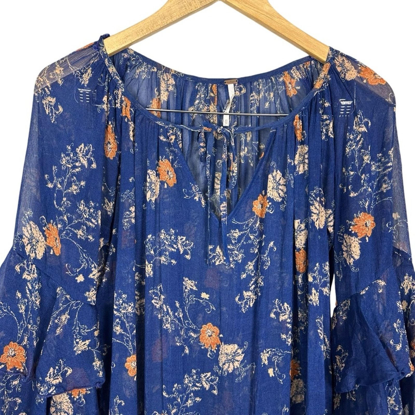 Free People Free People Sunsetter Mini Ruffle Slip Tunic Floral Dress XS Size XS / US 0-2 / IT 36-38 - 7 Thumbnail