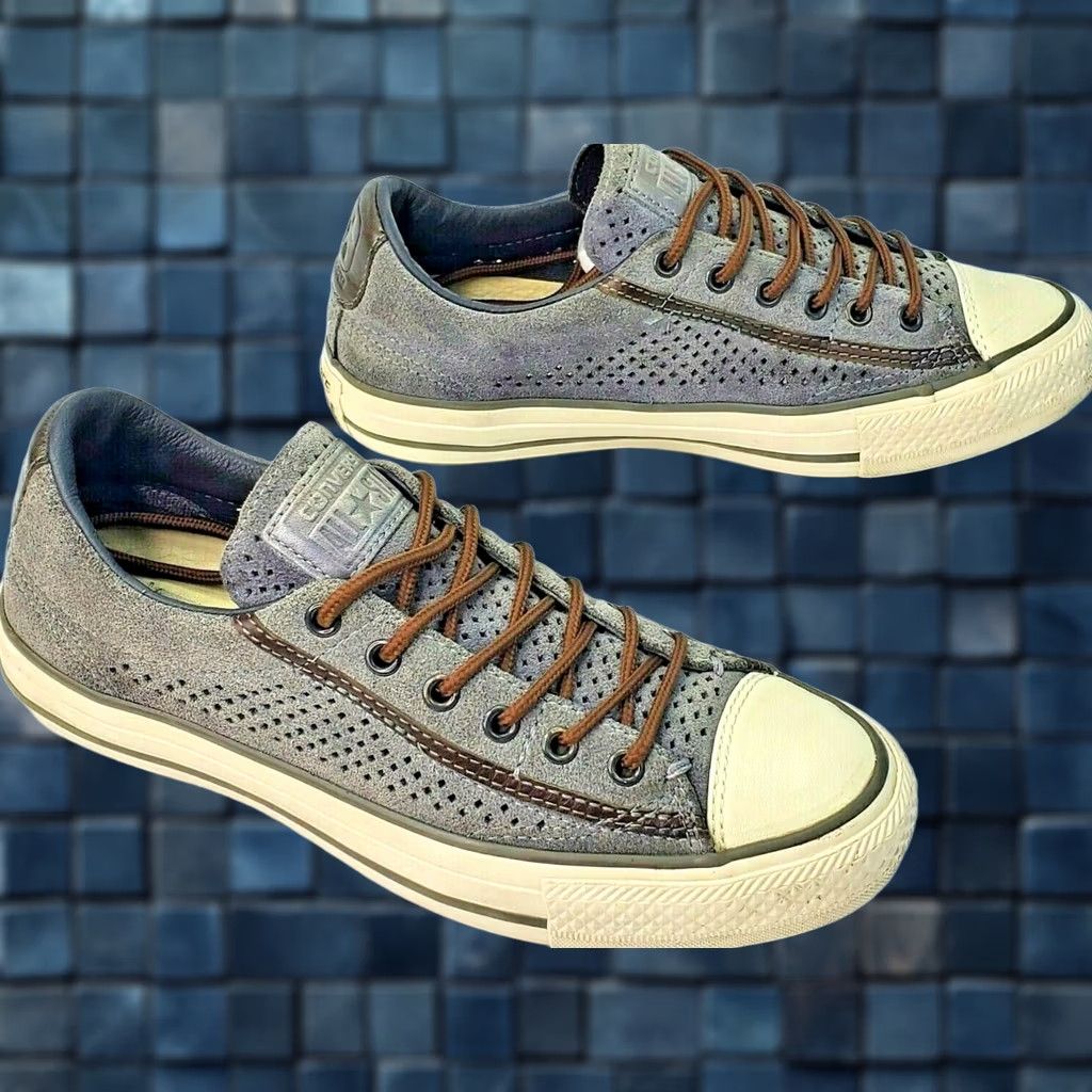 Converse CONVERSE John Varvatos Chuck Taylor Perforated Suede Leather Women Gray Size 6 - Nike? Size US 6 / IT 36 - 1 Thumbnail