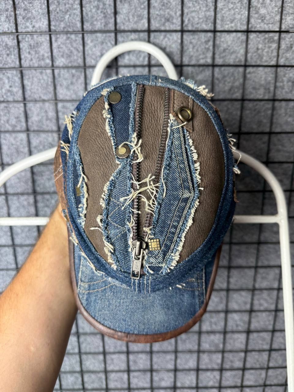 Designer Classic Fashion Cap Denim leather reconstruction size M\L Size ONE SIZE - 5 Thumbnail