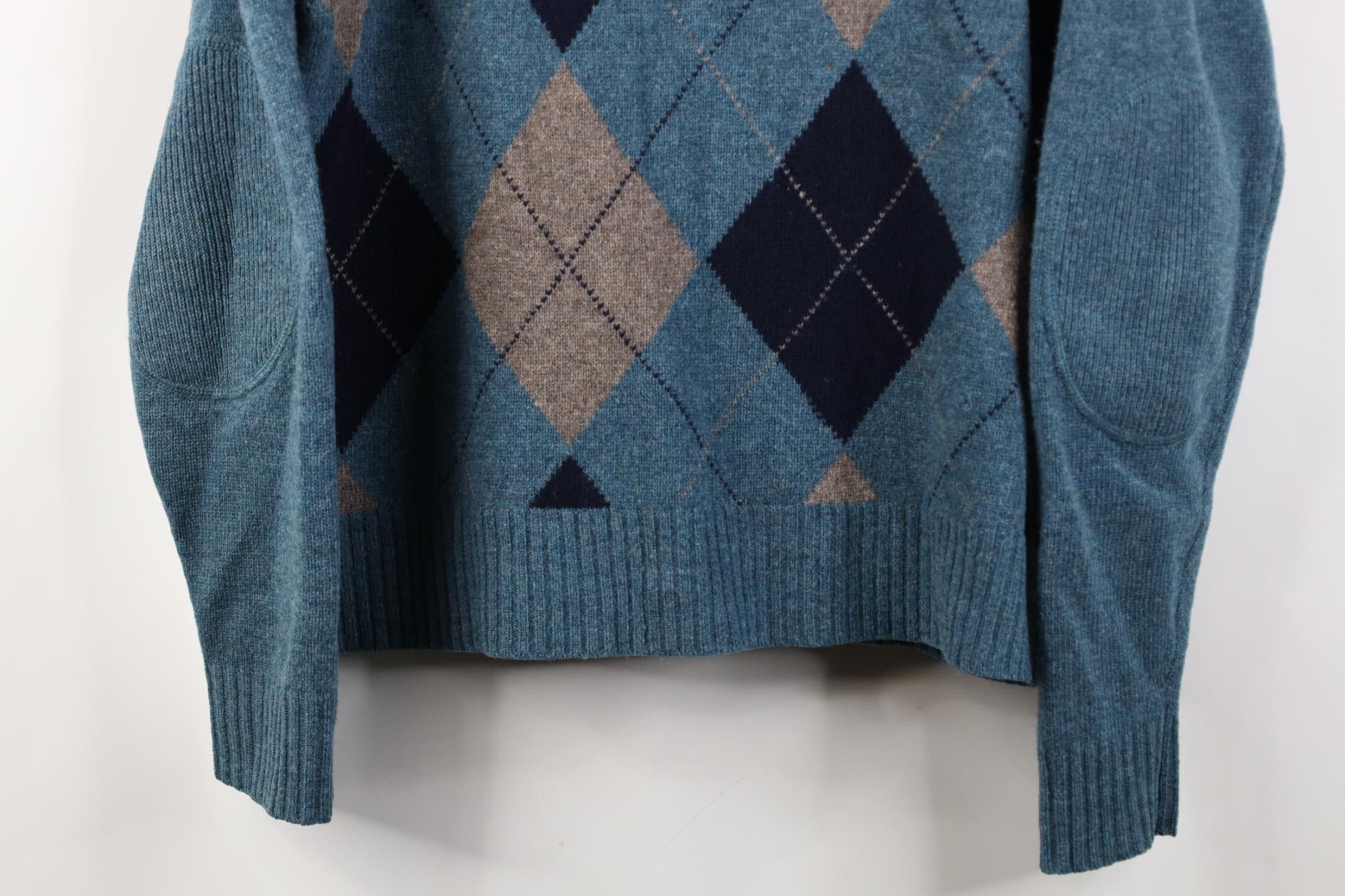 J.Crew Vintage Y2K J Crew Lambswool Diamond Knit 1/4 Zip Sweater Size US M / EU 48-50 / 2 - 3 Thumbnail