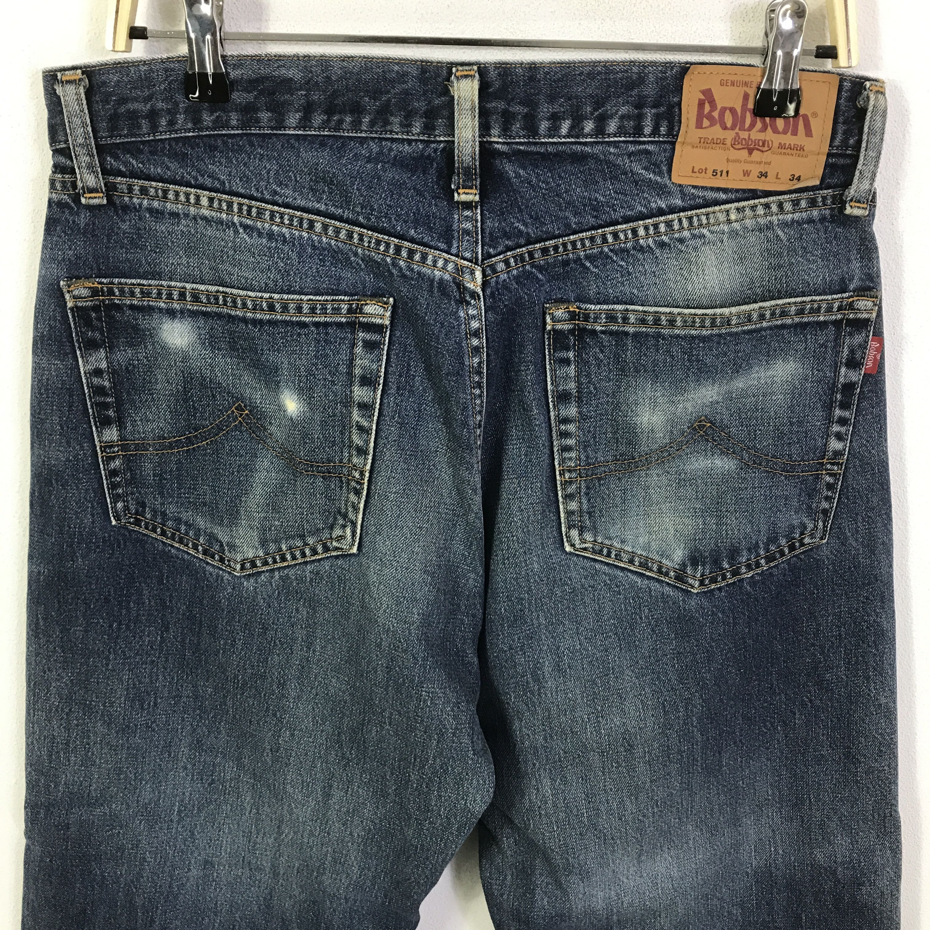 Japanese Brand bobson distressed Baggy denim pants K74B14 Size US 33 - 5 Thumbnail