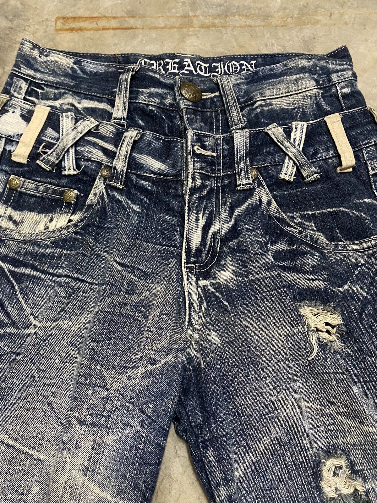 If Six Was Nine × Japanese Brand Y2k Punk Double Waist Jeans Short Size US 28 / EU 44 - 4 Thumbnail