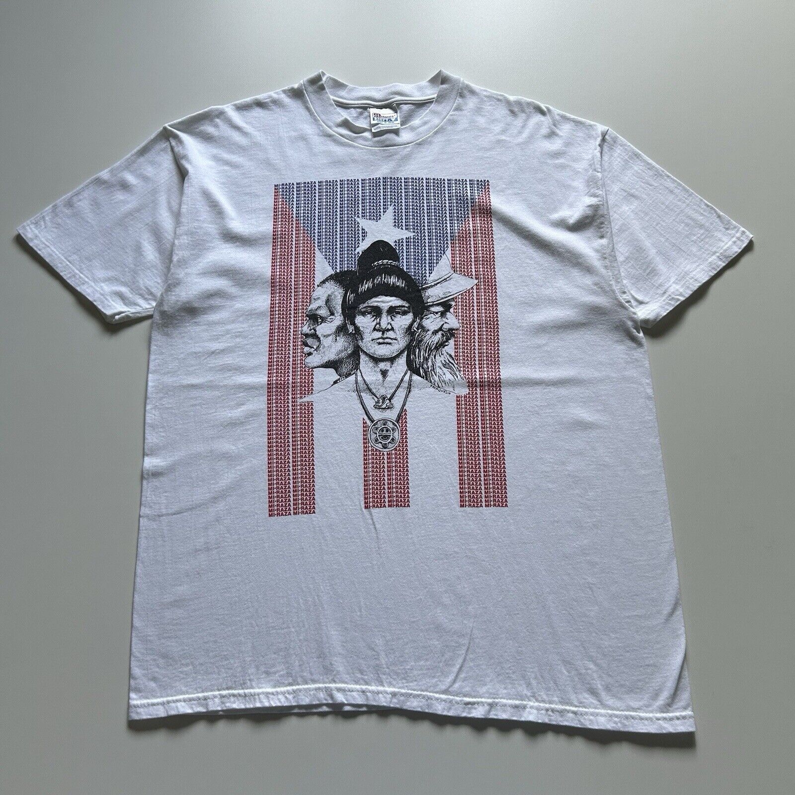 Vintage Vintage 90s Mi Razza Puerto Rico Flag Art Graphic T Shirt XL Size US XL / EU 56 / 4 - 1 Thumbnail