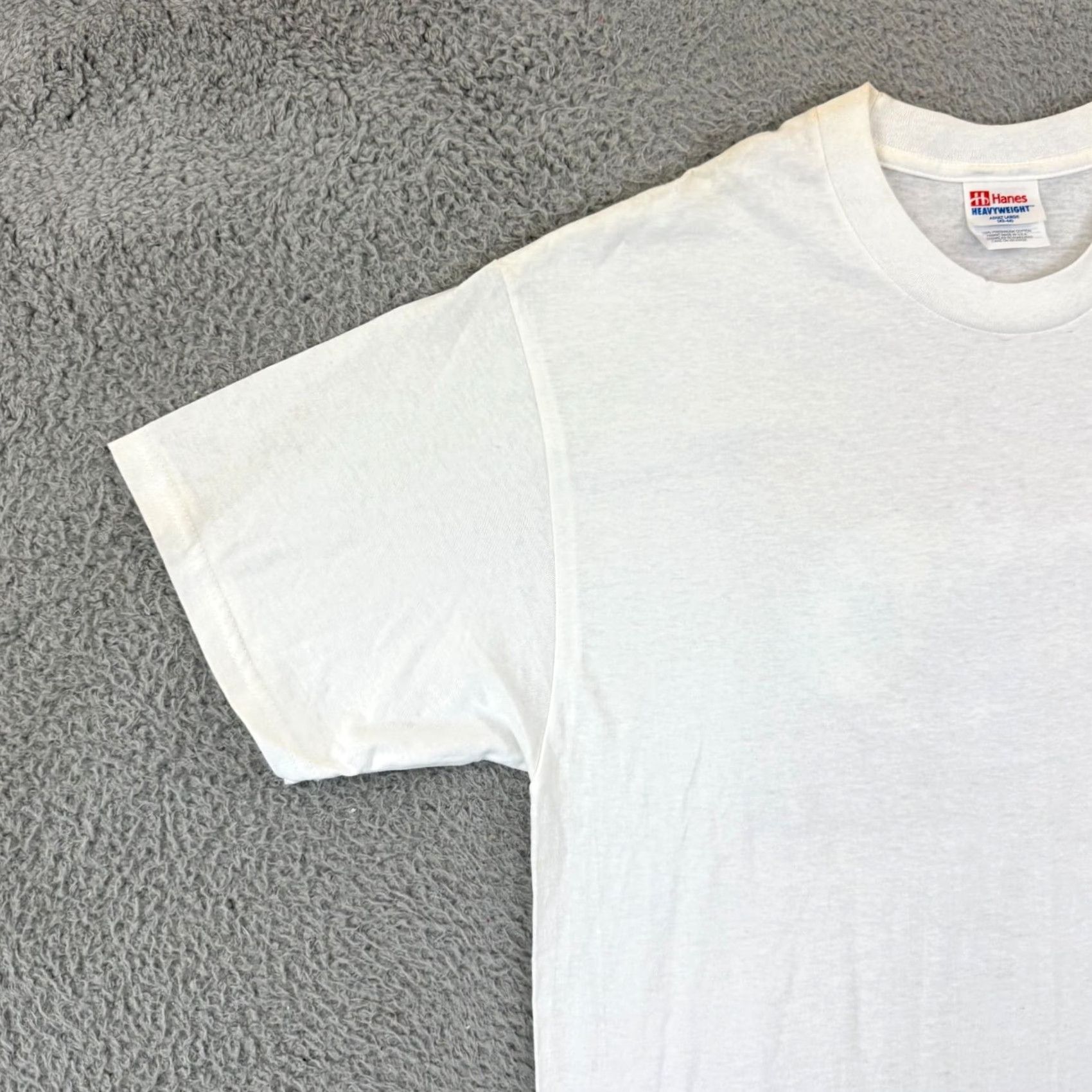 Hanes VINTAGE Hanes Heavyweight T-Shirt White Adult Large 90s Surf Hawaii Tropical Outdoor 90s Men Mens Size US L / EU 52-54 / 3 - 6 Thumbnail