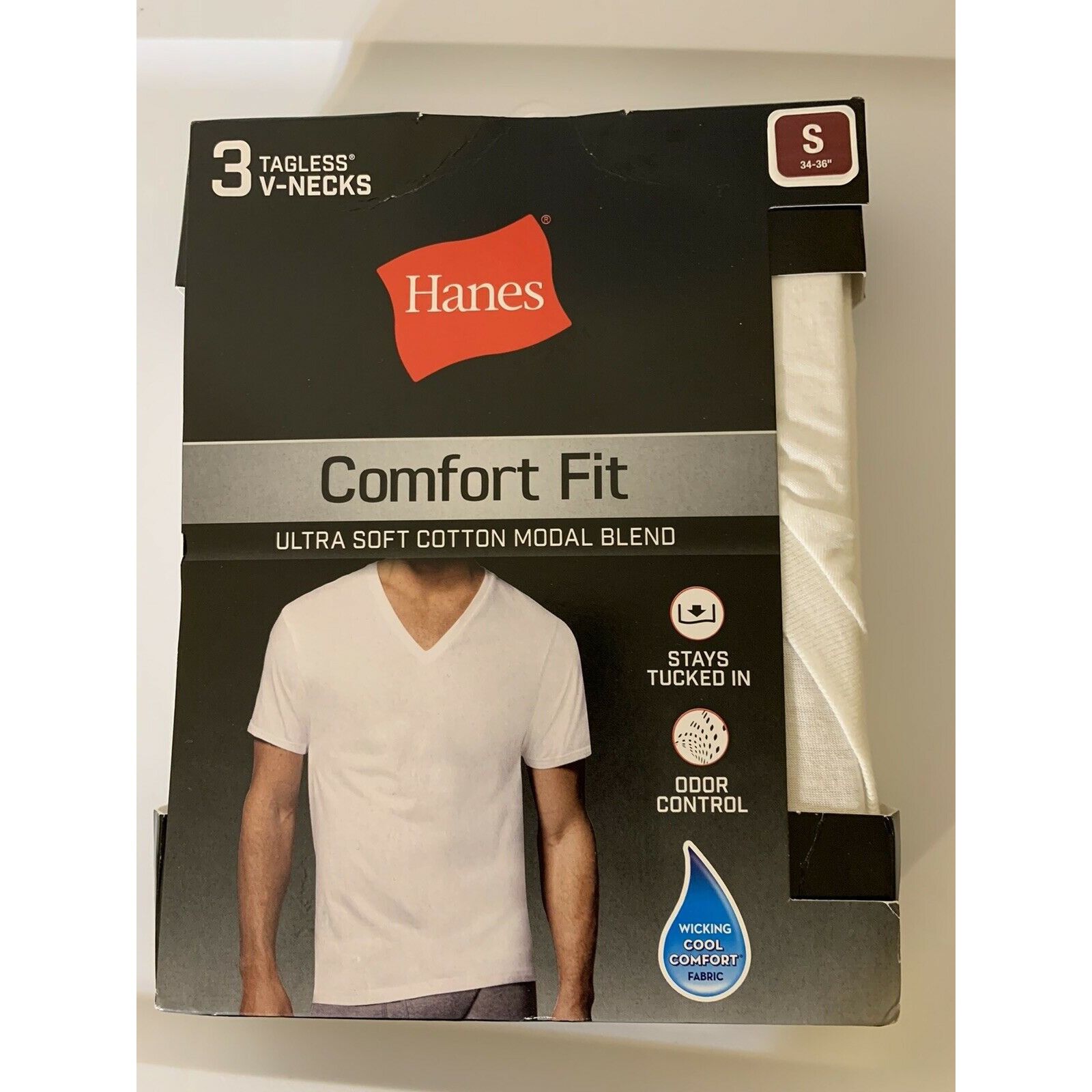 Hanes New Hanes 3-Pack Comfort Fit Shirts Sz S Ultra Soft Tagless Size US S / EU 44-46 / 1 - 5 Thumbnail