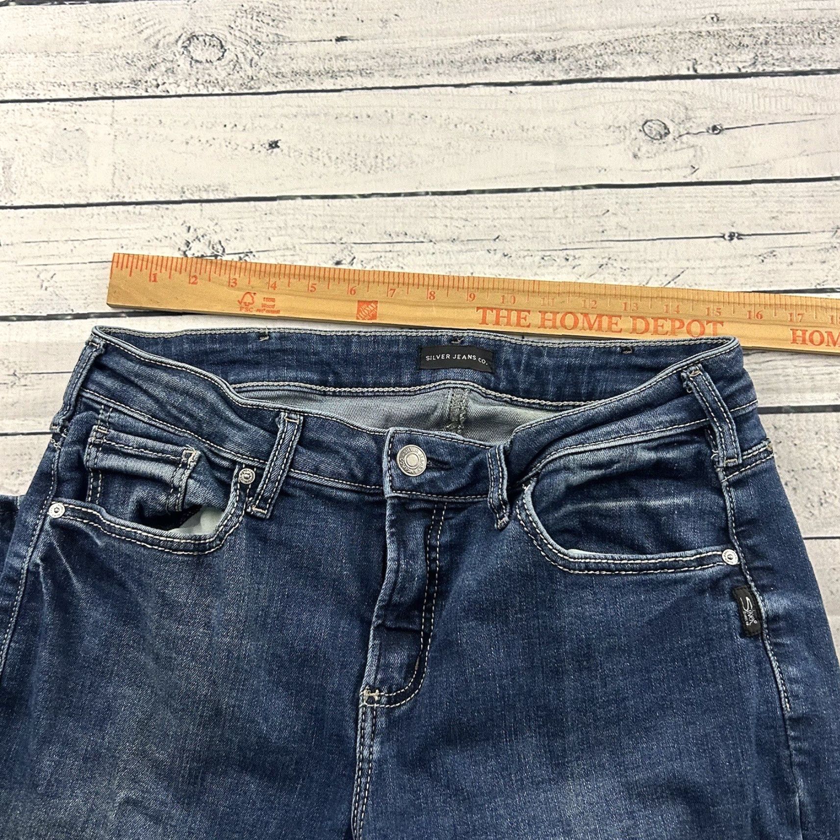 Silver Jeans Co. Silver Jeans Jeans Bootcut Slim Blue Medium Wash Women 33x31 Denim Size 24" / US 00 / IT 34 - 5 Thumbnail