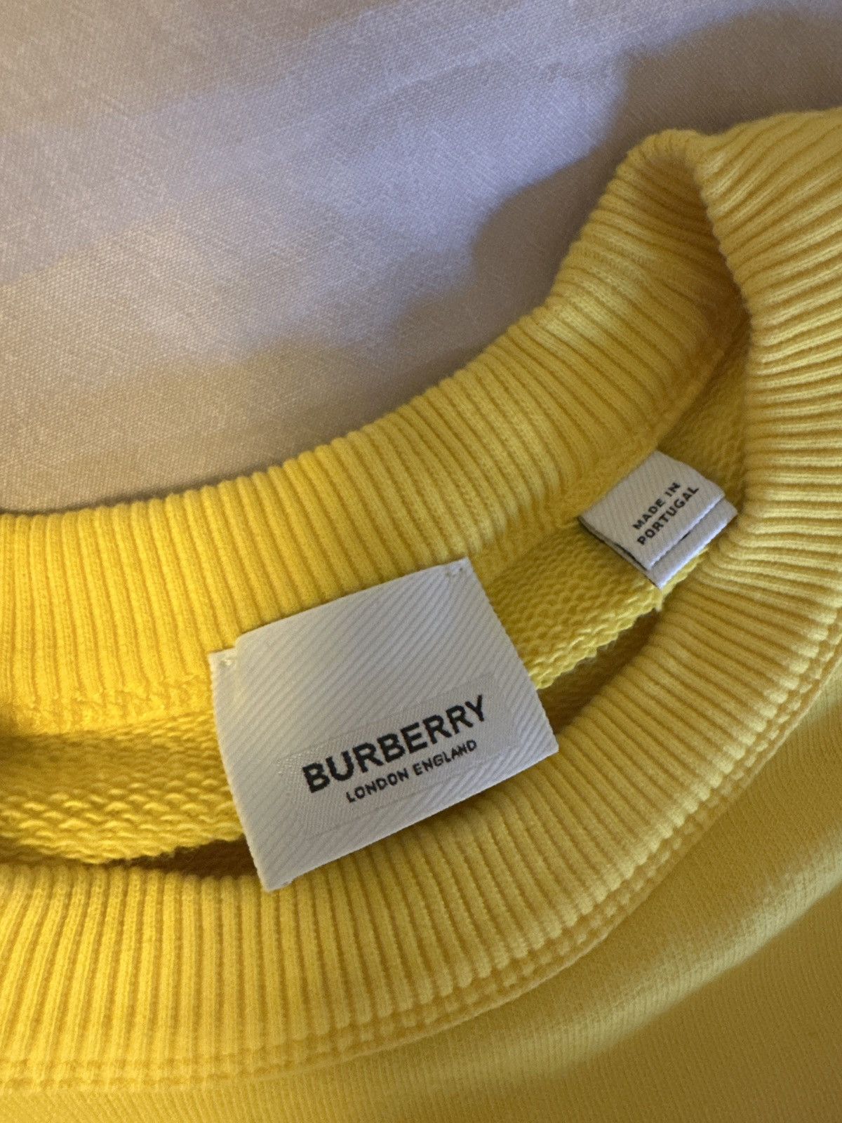 Burberry Burberry SS21 Yellow Box Logo Crewneck Sweatshirt Size US L / EU 52-54 / 3 - 4 Thumbnail