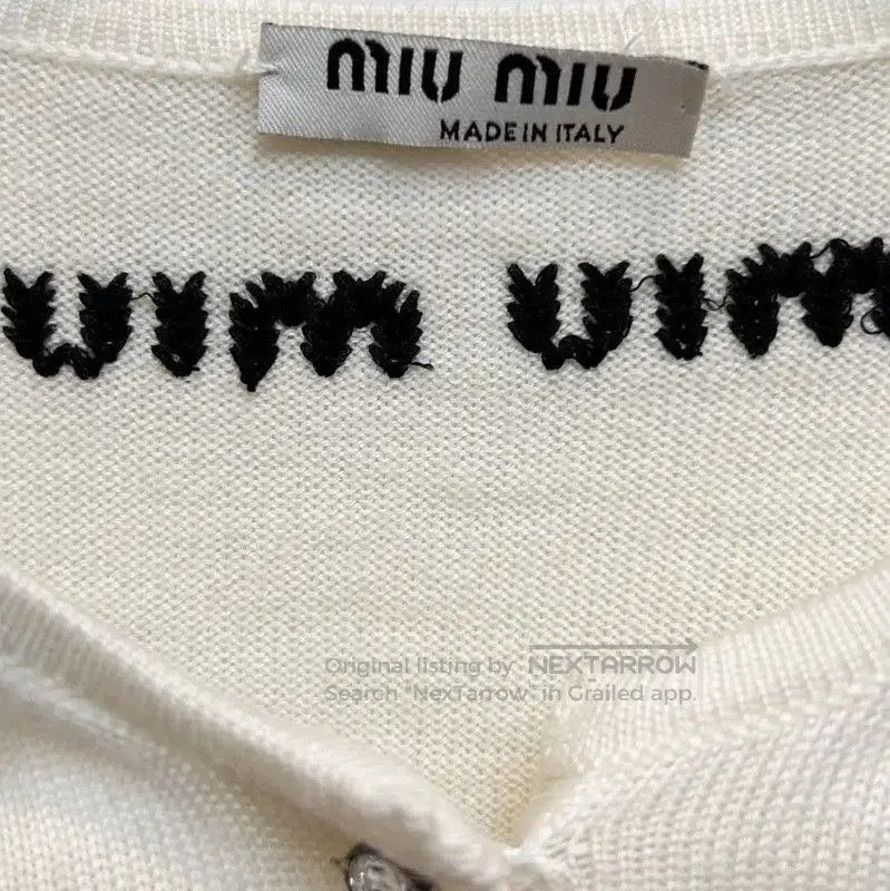 Miu Miu Miu Miu Cream Cotton Blend Women's Sweatshirt . Size S / US 4 / IT 40 - 4 Thumbnail