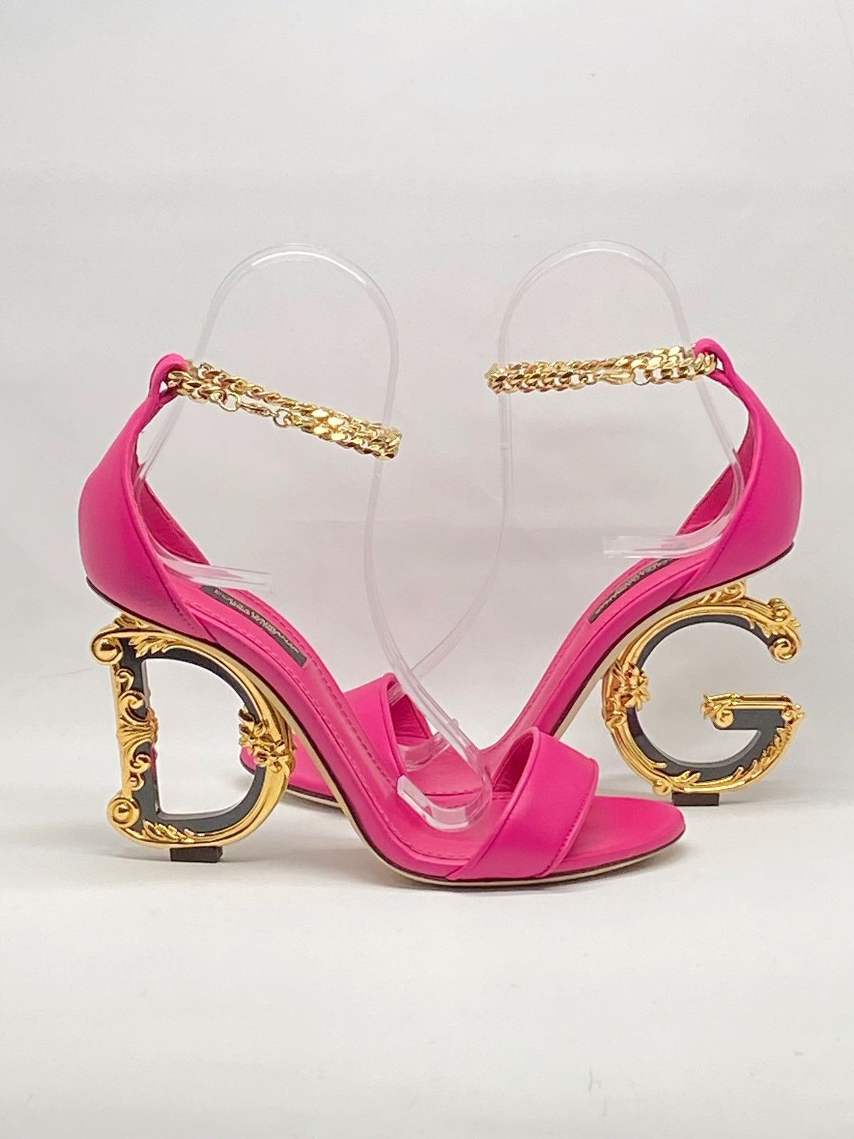 Dolce & Gabbana Dolce&Gabbana Sculpted-Heel DG Leather Sandals size 36.5 Size US 6.5 / IT 36.5 - 6 Thumbnail