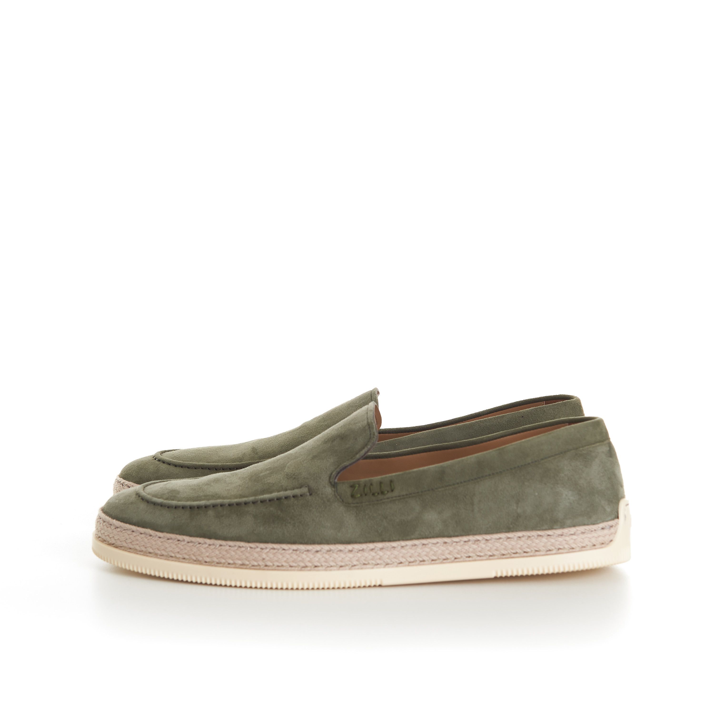 Zilli Green Casual Moccasins, White Woven Outsole Size US 8.5 / EU 41-42 - 4 Thumbnail