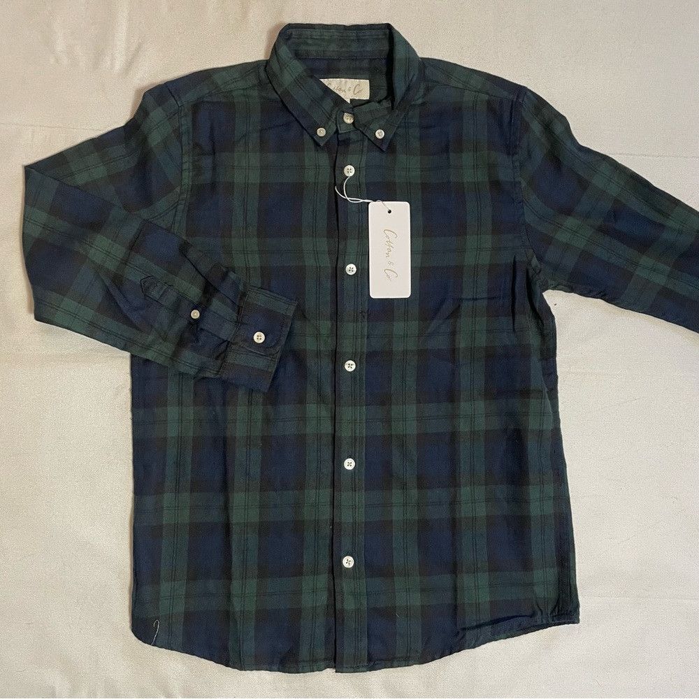 Other NWT New Cotton & Co Navy Green Tartan Plaid Flannel Shirt S Size US XS / EU 42 / 0 - 1 Thumbnail