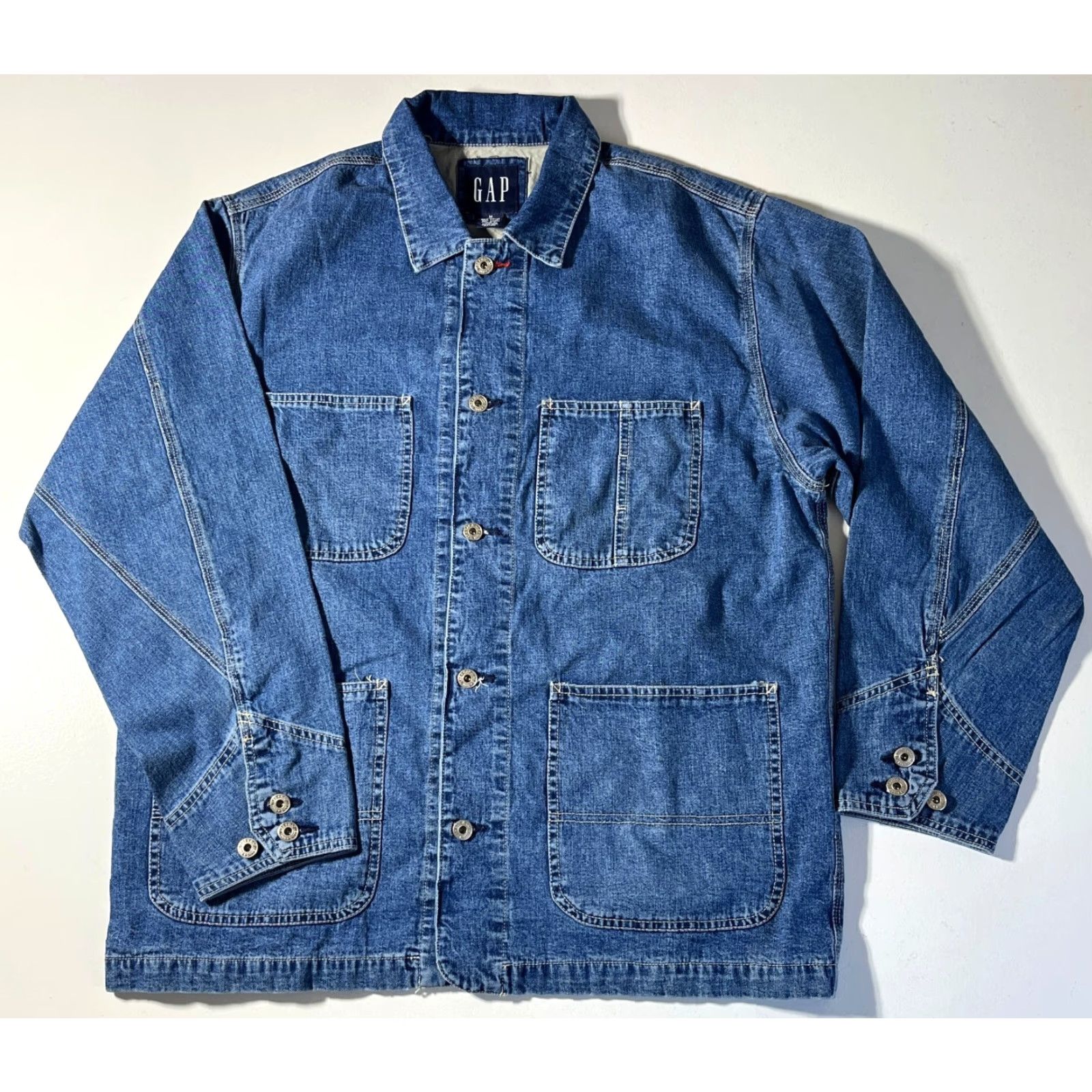 Gap VINTAGE Gap Denim Chore Jacket Mens M Blue NWT Y2K Den Size US M / EU 48-50 / 2 - 4 Thumbnail