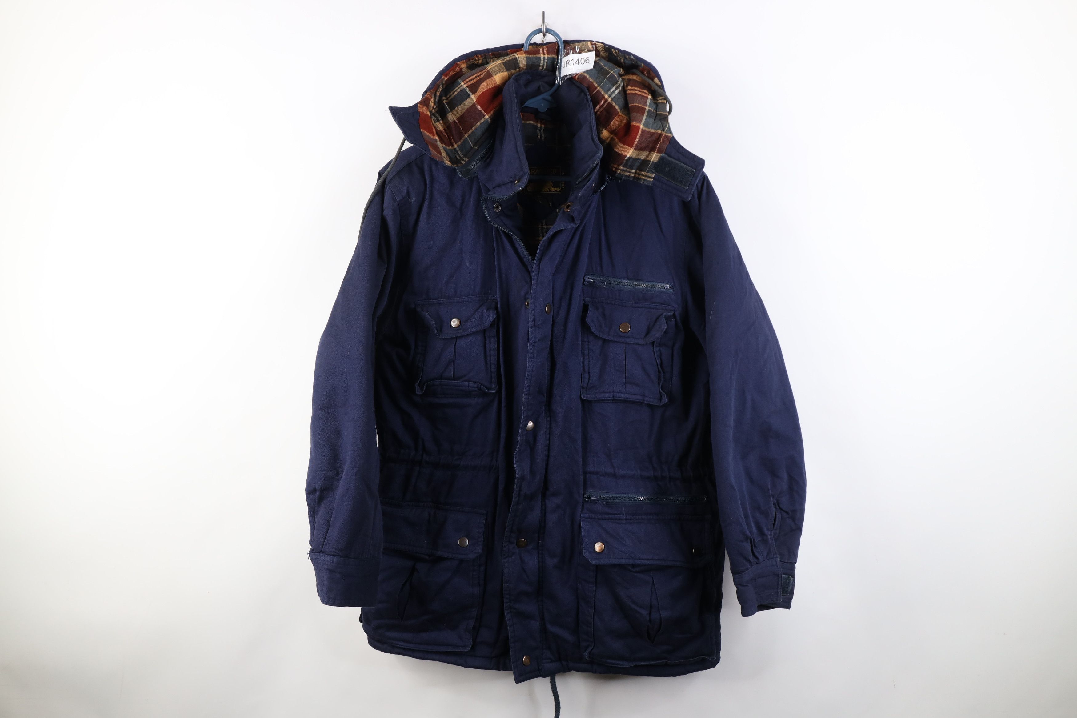 Vintage Vintage 90s Streetwear Quilted Flannel Hooded Parka Jacket Size US M / EU 48-50 / 2 - 1 Thumbnail