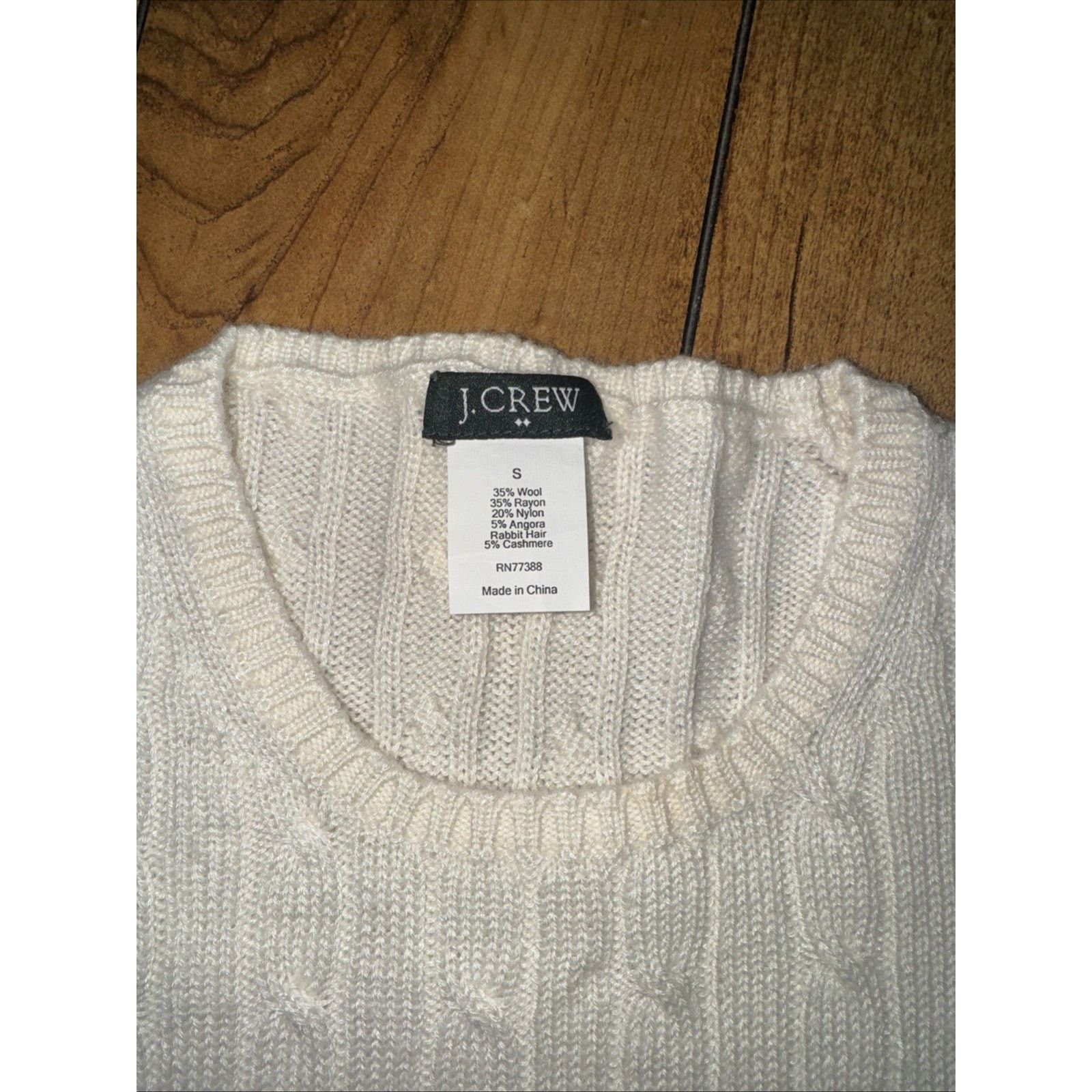 J.Crew × Vintage J.Crew Women’s Cable Knit Sweater Ivory S Long Sleeve Size S / US 4 / IT 40 - 3 Thumbnail