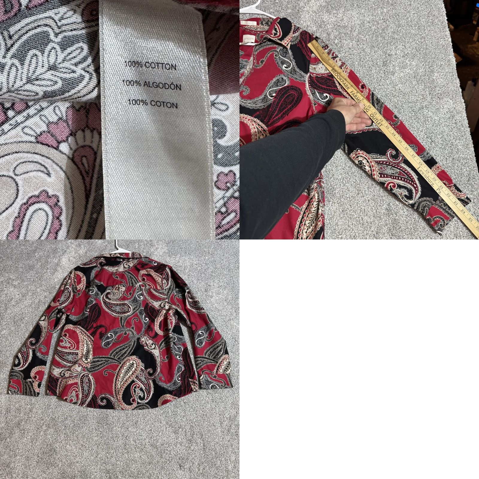 Vintage Chicos Button-Up Top Women 3 XL Paisley Boho Lagenlook Whimsigoth Office Retro Size XS / US 0-2 / IT 36-38 - 8 Thumbnail