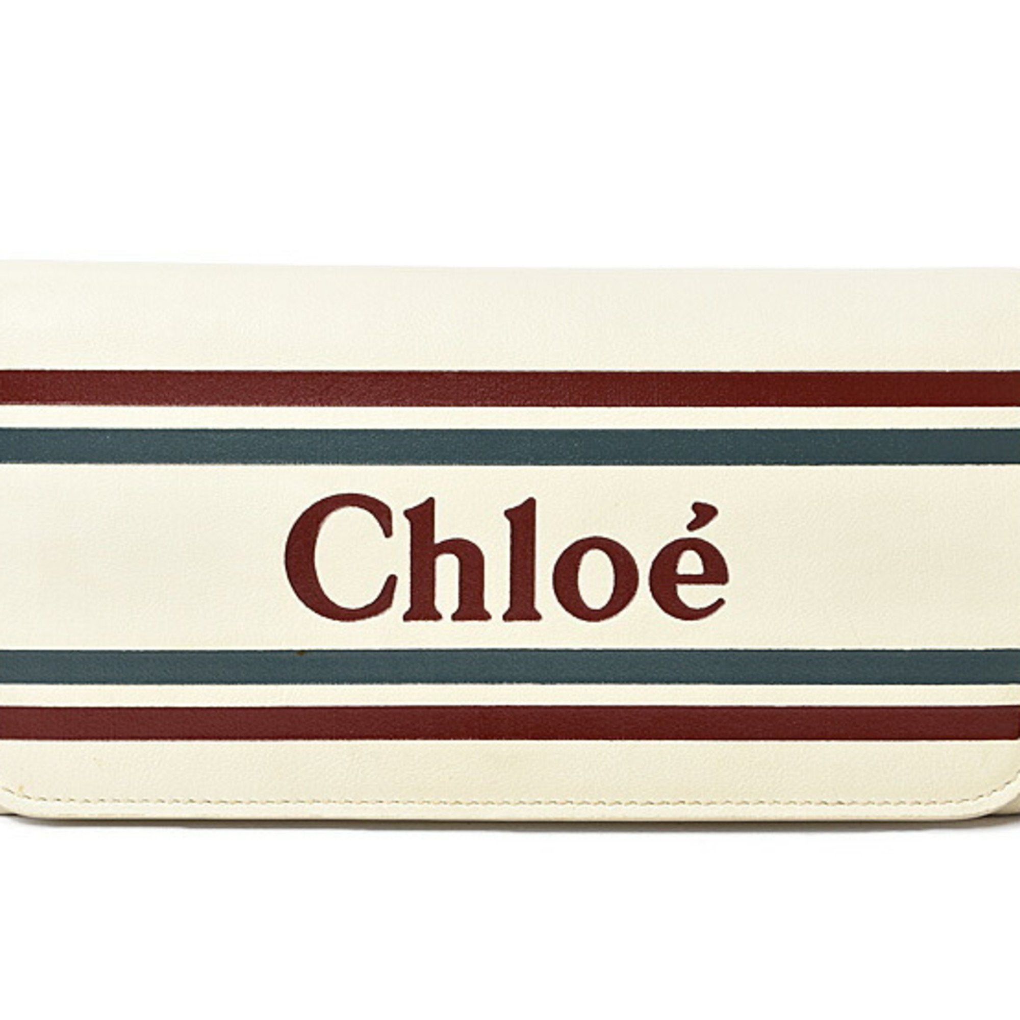 image of Chloé Chloe Wallet Long Vick White Natural Chc19Sp065A88119, Women's