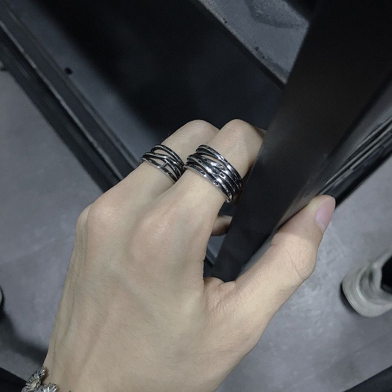Jewelry Punk Jewelry Rings Open Size Chrome Ring (Size 7-13) Size ONE SIZE - 2 Thumbnail