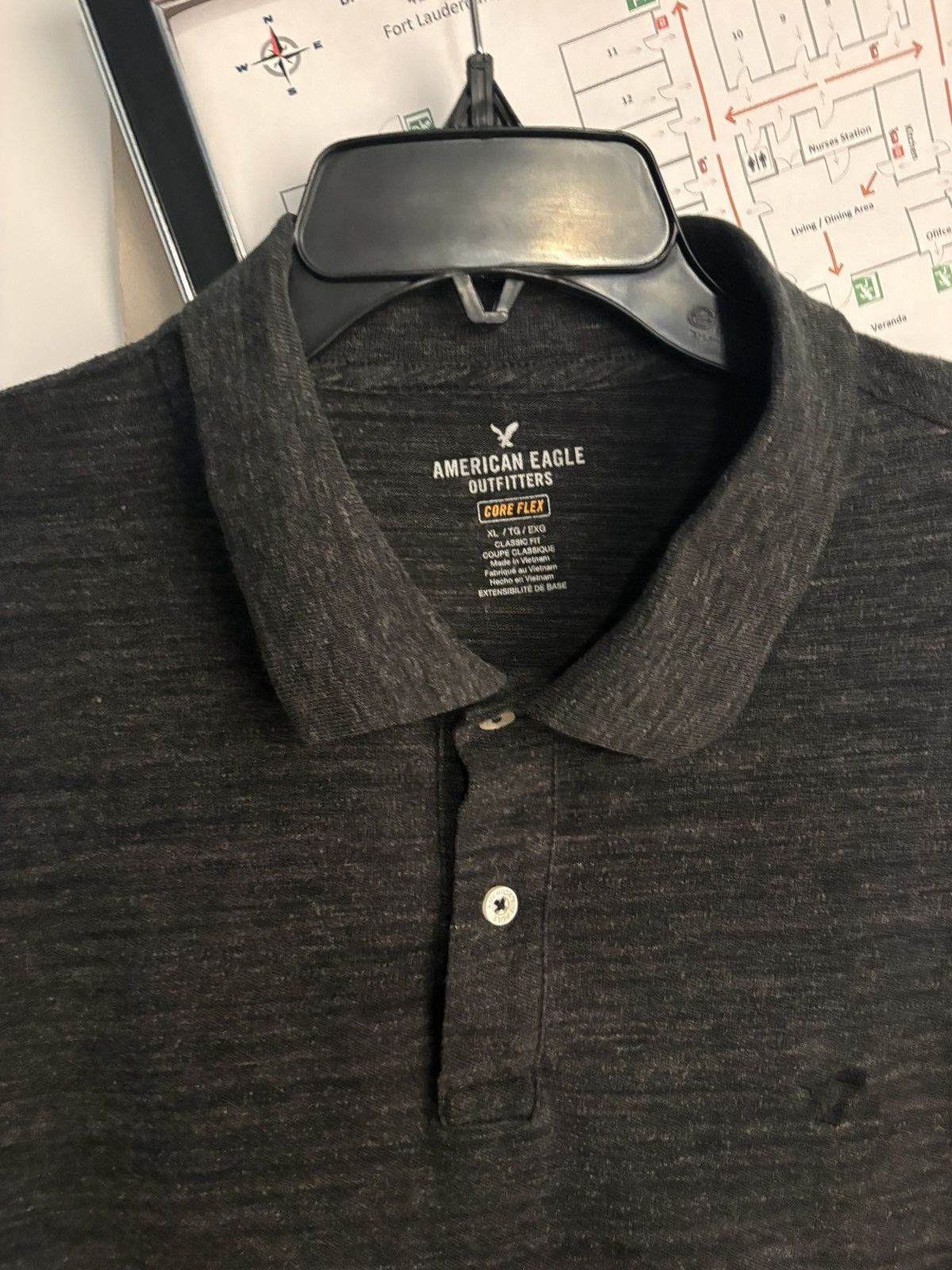 American Eagle Outfitters American Eagle Outfitters Core Flex Dark Gray Polo Size XL Size US XL / EU 56 / 4 - 2 Thumbnail