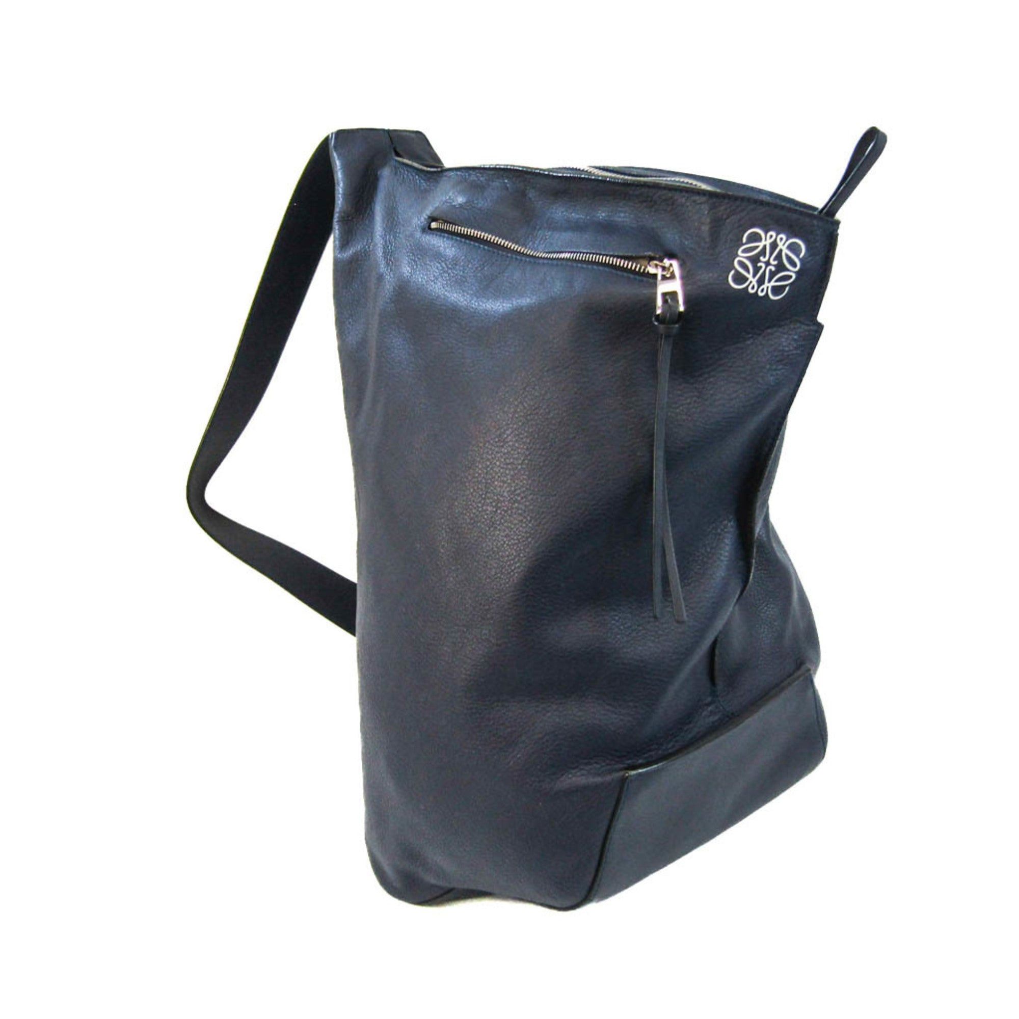 image of Loewe Anton Women,men Leather Shoulder Bag,sling Bag Navy in Black, Women's