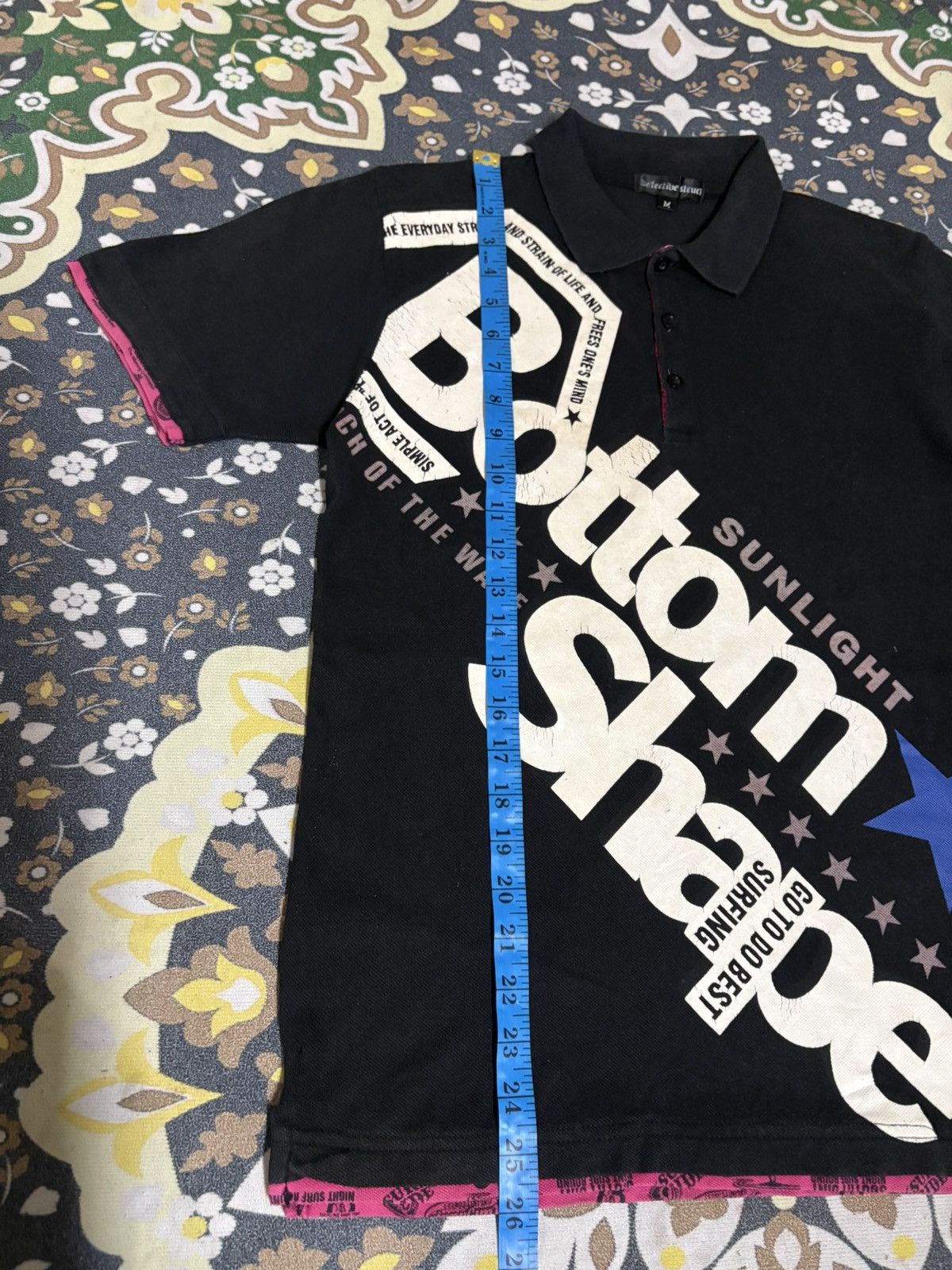 Japanese Brand × Vintage Japanese Brand defective struct Full Print Polo Tee Size US S / EU 44-46 / 1 - 7 Thumbnail