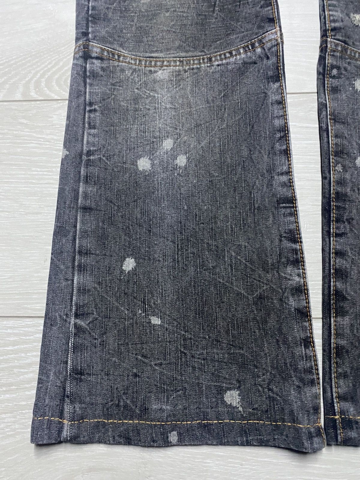 If Six Was Nine Vintage Japanese Brand Avant Garde Double Knee Flare Jeans Size US 31 - 9 Thumbnail