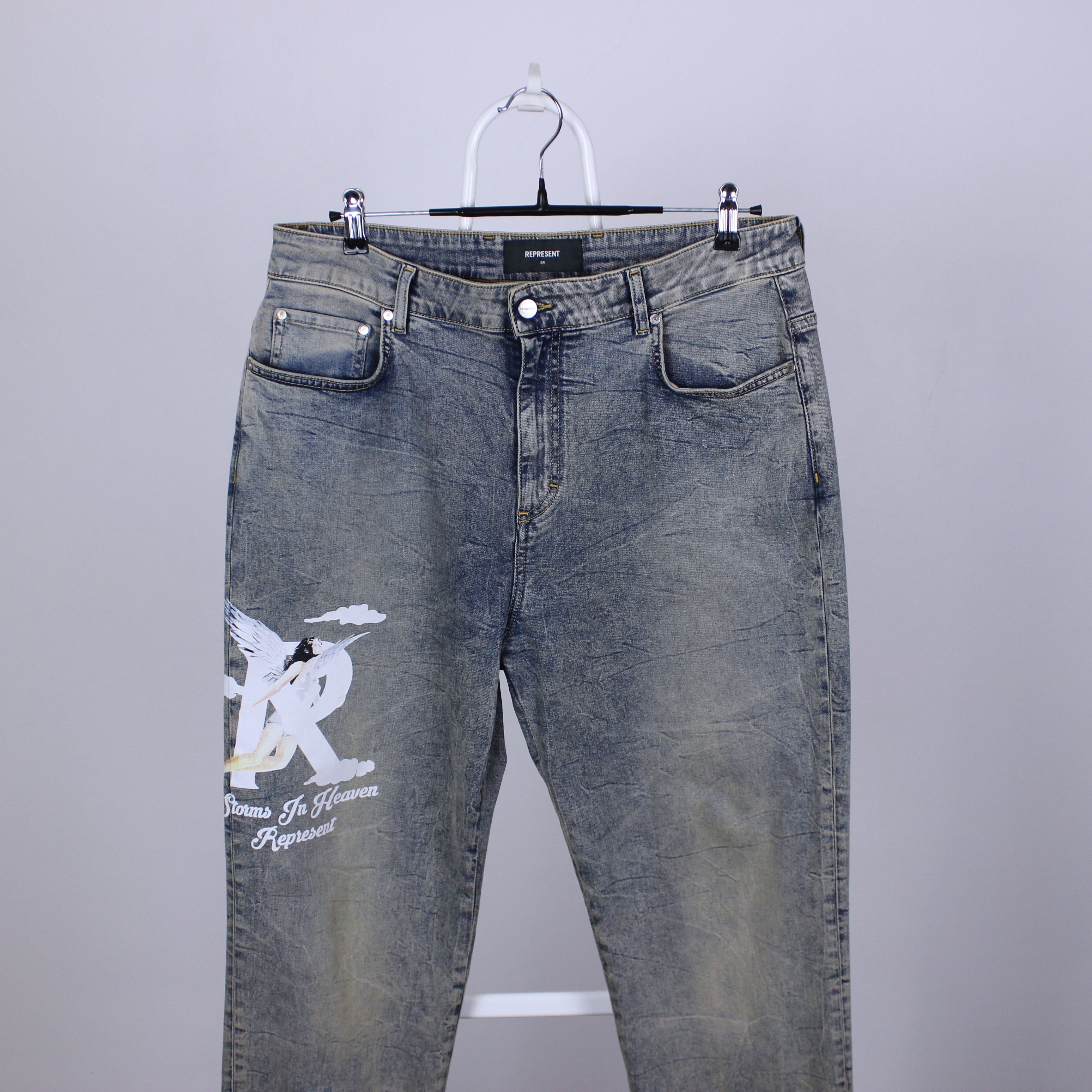 Represent Clo. SS23 REPRESENT STORMS IN HEAVEAN JEANS 34 Size US 34 / EU 50 - 6 Thumbnail