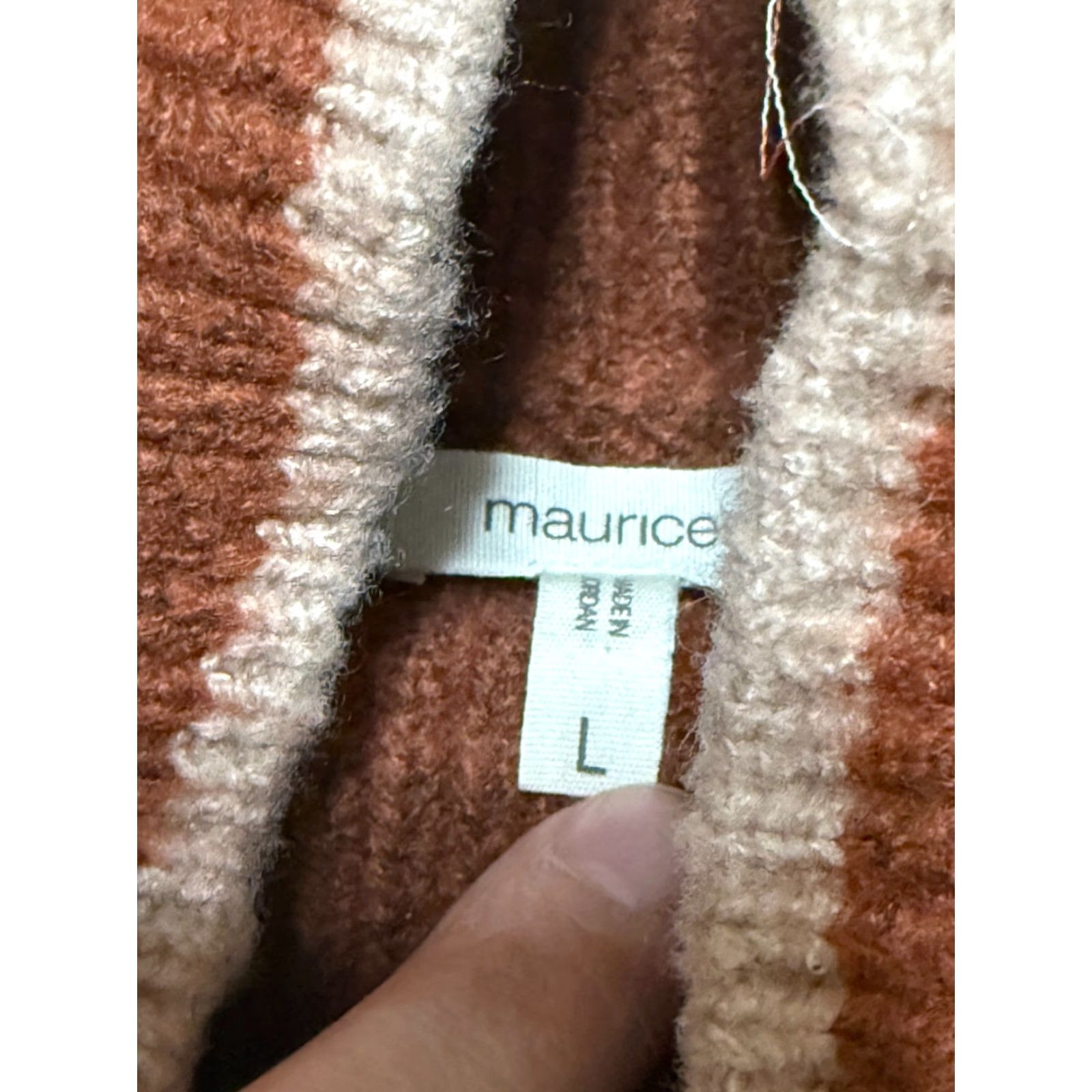 Vintage Maurices Sweater Women's Large Pullover Mock Neck Knit Solid Red White Pink Casual Fall Winter Spring Summer Pattern: Solid Size L Size L / US 10 / IT 46 - 5 Thumbnail