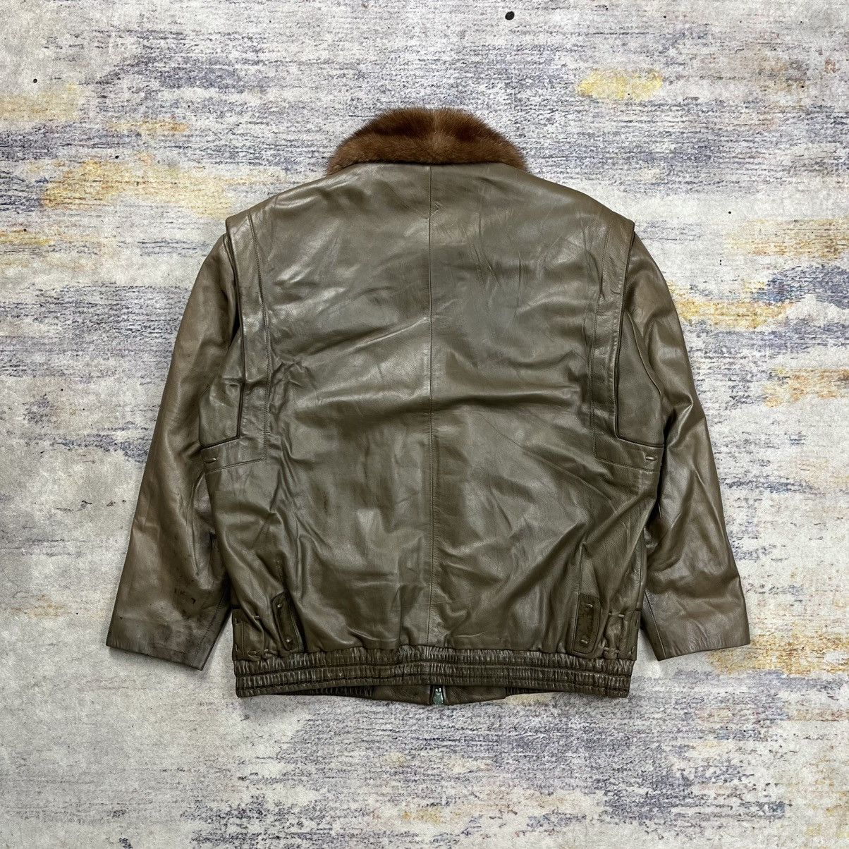 Zilli Vintage 90s Zilli philippe leather Jacket fur collar Size US M / EU 48-50 / 2 - 2 Thumbnail