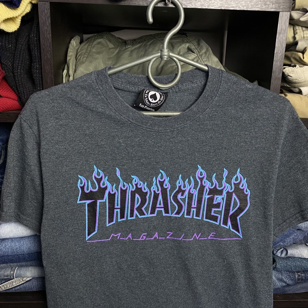 Thrasher Mens Thrasher Big Fire logo y2k skategang tee size S Size US S / EU 44-46 / 1 - 2 Thumbnail