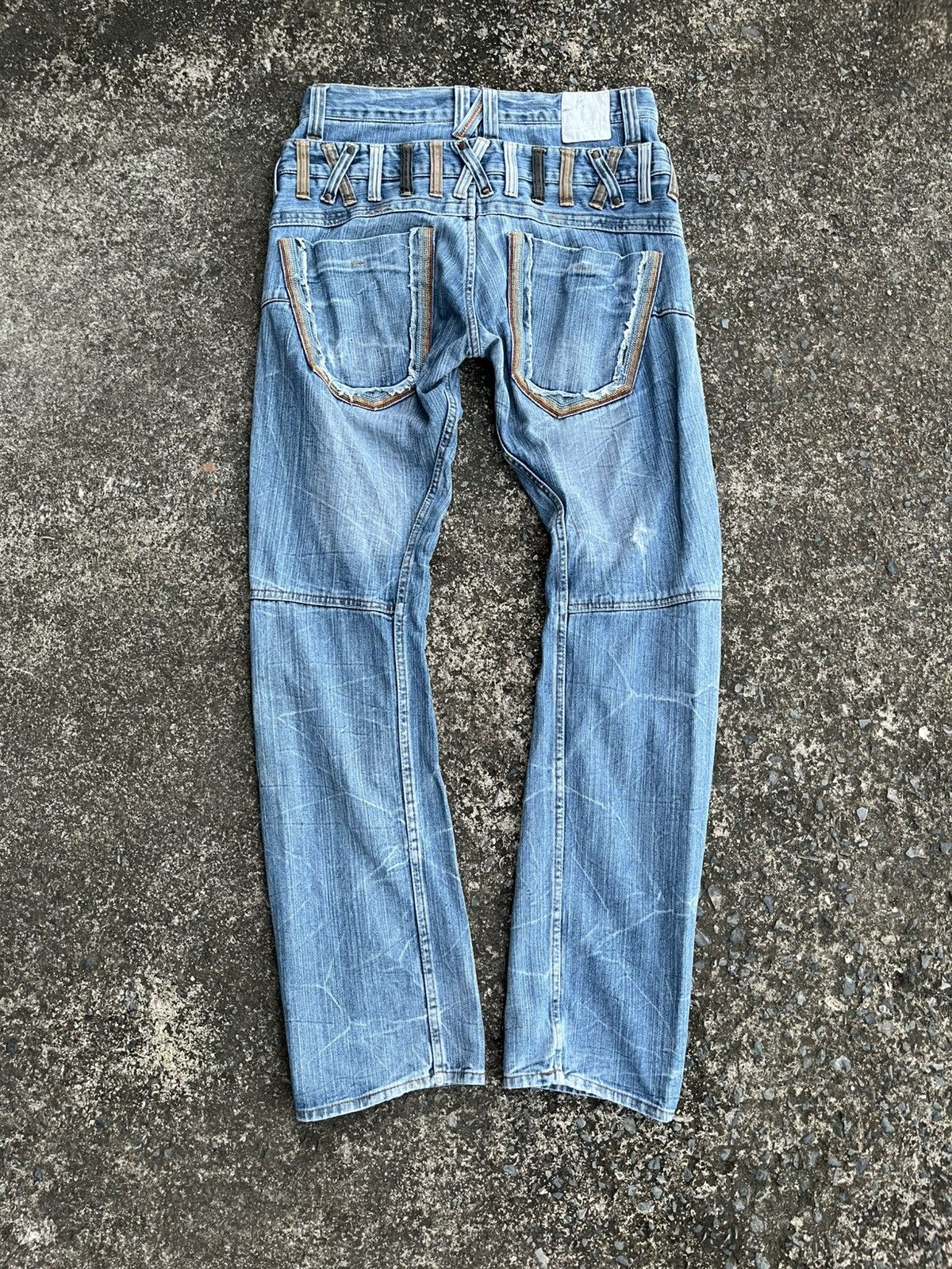 If Six Was Nine Vintage Dominate Handcrafted Double Waist Jeans Rare Design Size US 31 - 5 Thumbnail