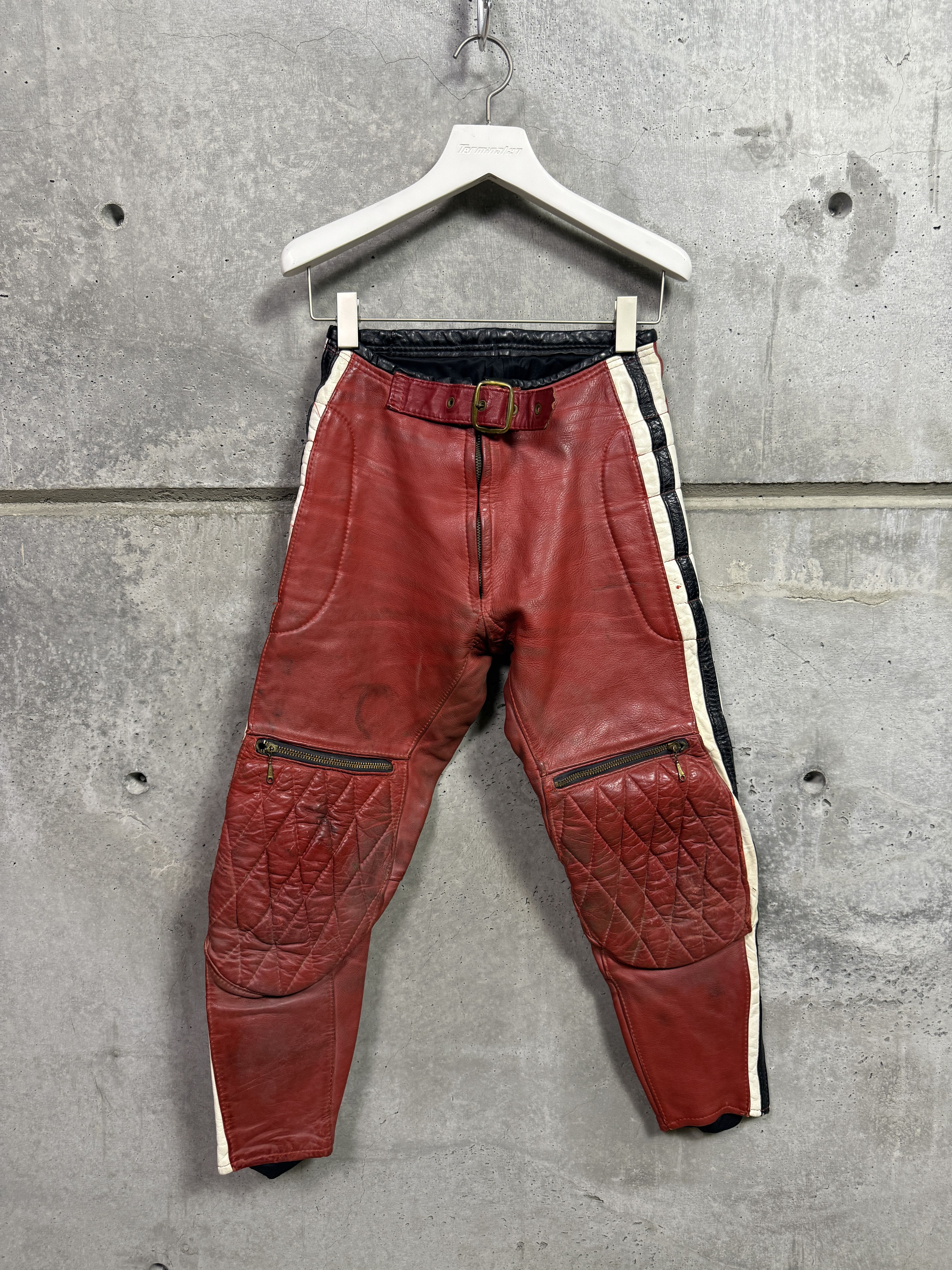 Vintage Vintage Bill Walters Red Leather Motorcycle Pants Size US 28 / EU 44 - 1 Thumbnail