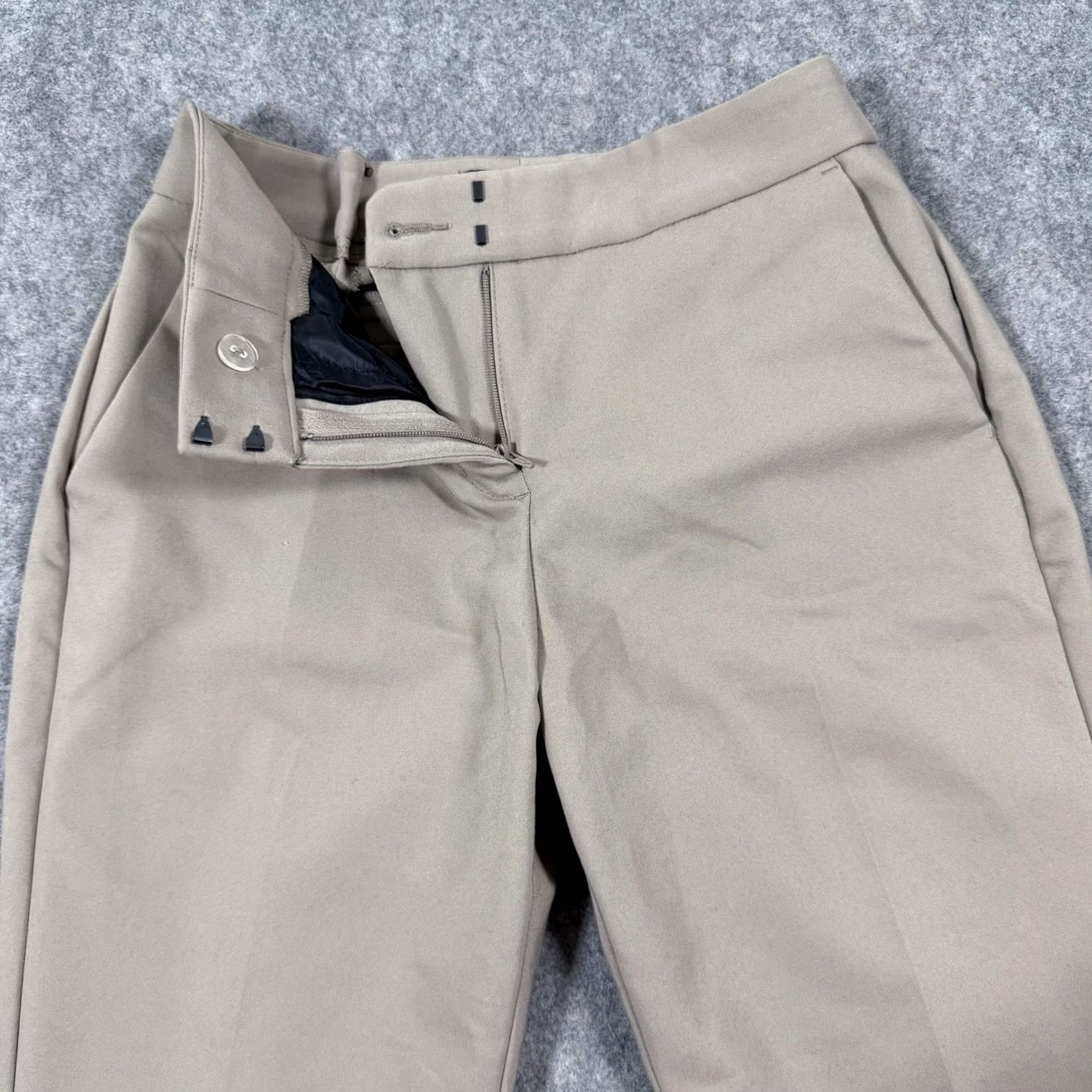 Express Express Columnist Mid Rise Pants Womens 0 Beige NWT Slim Bootcut Flat Front 26x27.5 Modern Dress Pants Size 25" / US 0 / IT 36 - 3 Thumbnail