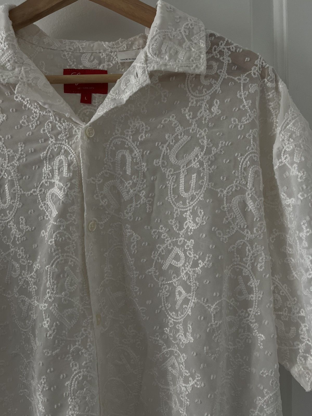 Supreme SS22 Supreme Chainstitch Chiffon Shirt Size US L / EU 52-54 / 3 - 2 Thumbnail