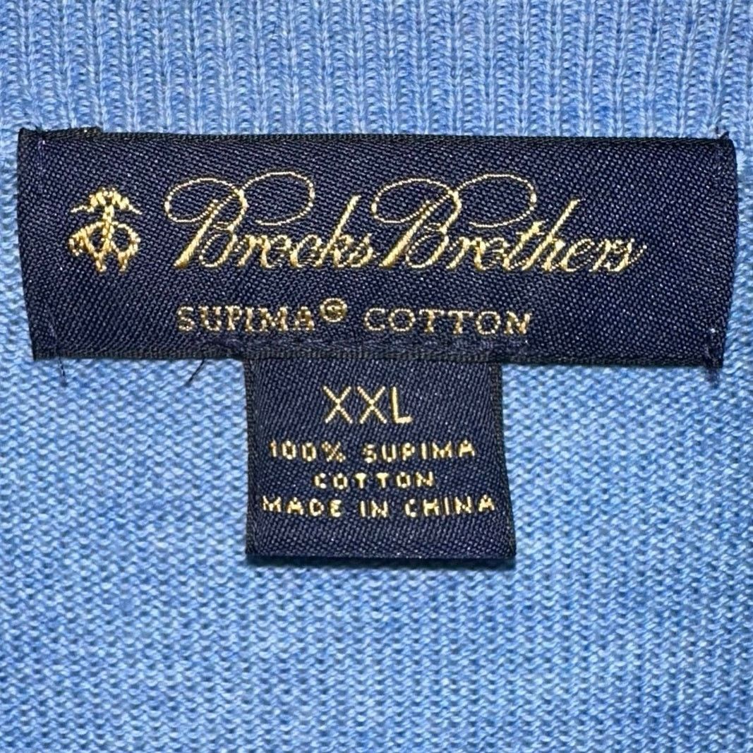Brooks Brothers Brooks Brothers Supima Cotton Blue Sweater Vest Size US XXL / EU 58 / 5 - 3 Thumbnail