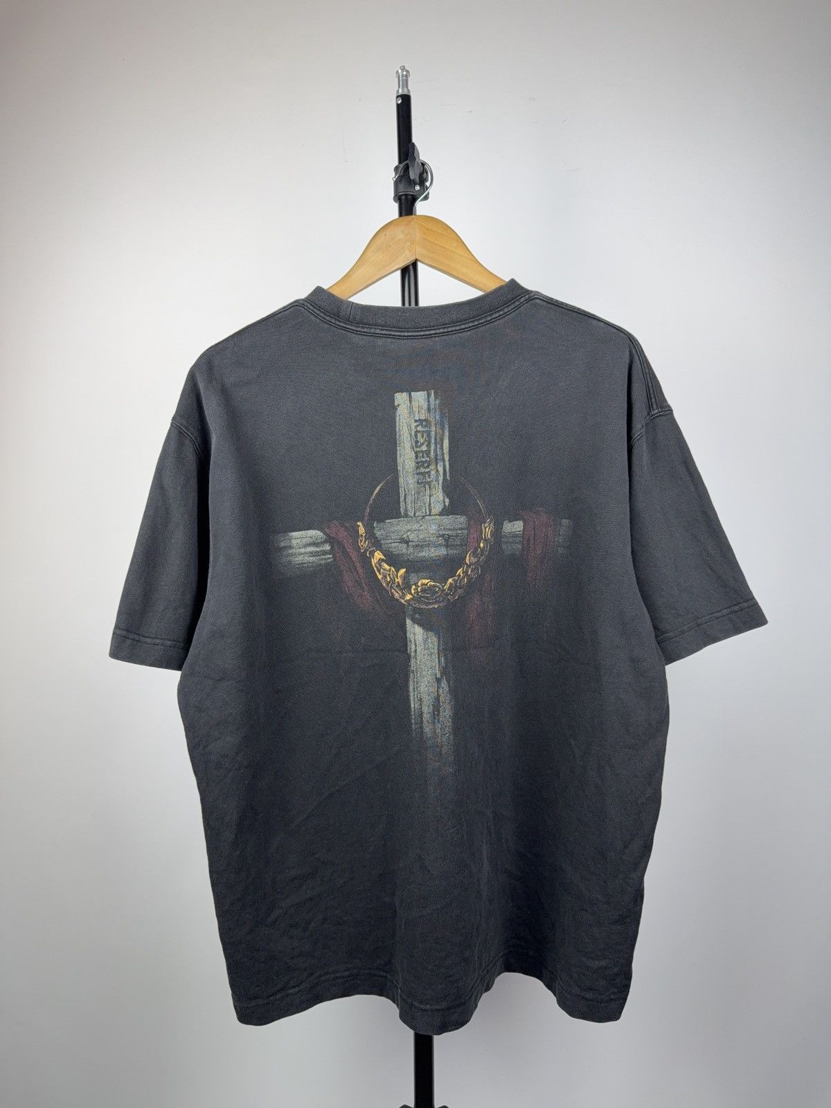 Japanese Brand 00s Reserff “Throne of Mercy” Burning Skeleton Faded Tee L Size US L / EU 52-54 / 3 - 8 Thumbnail