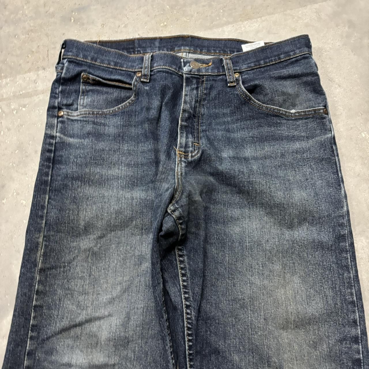 Japanese Brand × Vintage Crazy Vintage Y2K/2000s Faded Dark Wash Grunge Denim Jeans! Size US 32 / EU 48 - 5 Thumbnail