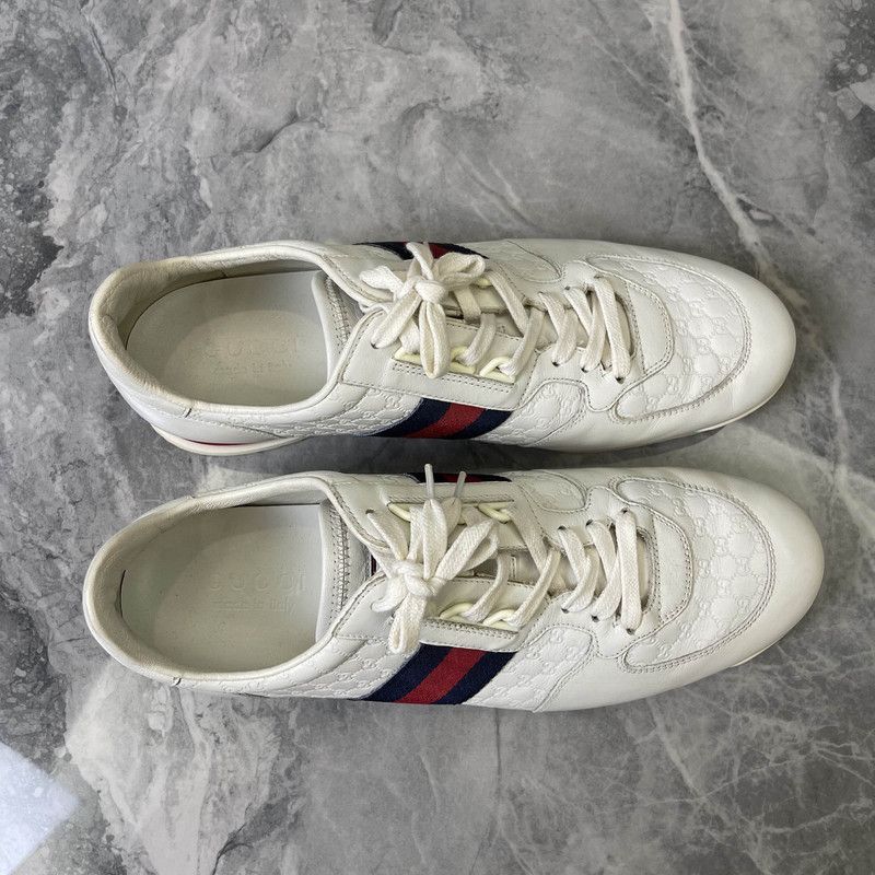 Gucci Gucci Leather GG Canvas Sneakers - Size US 9.5 / EU 42-43 - 5 Thumbnail