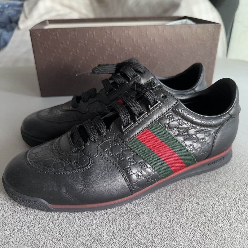 Gucci Leather Casual Sneakers in Black