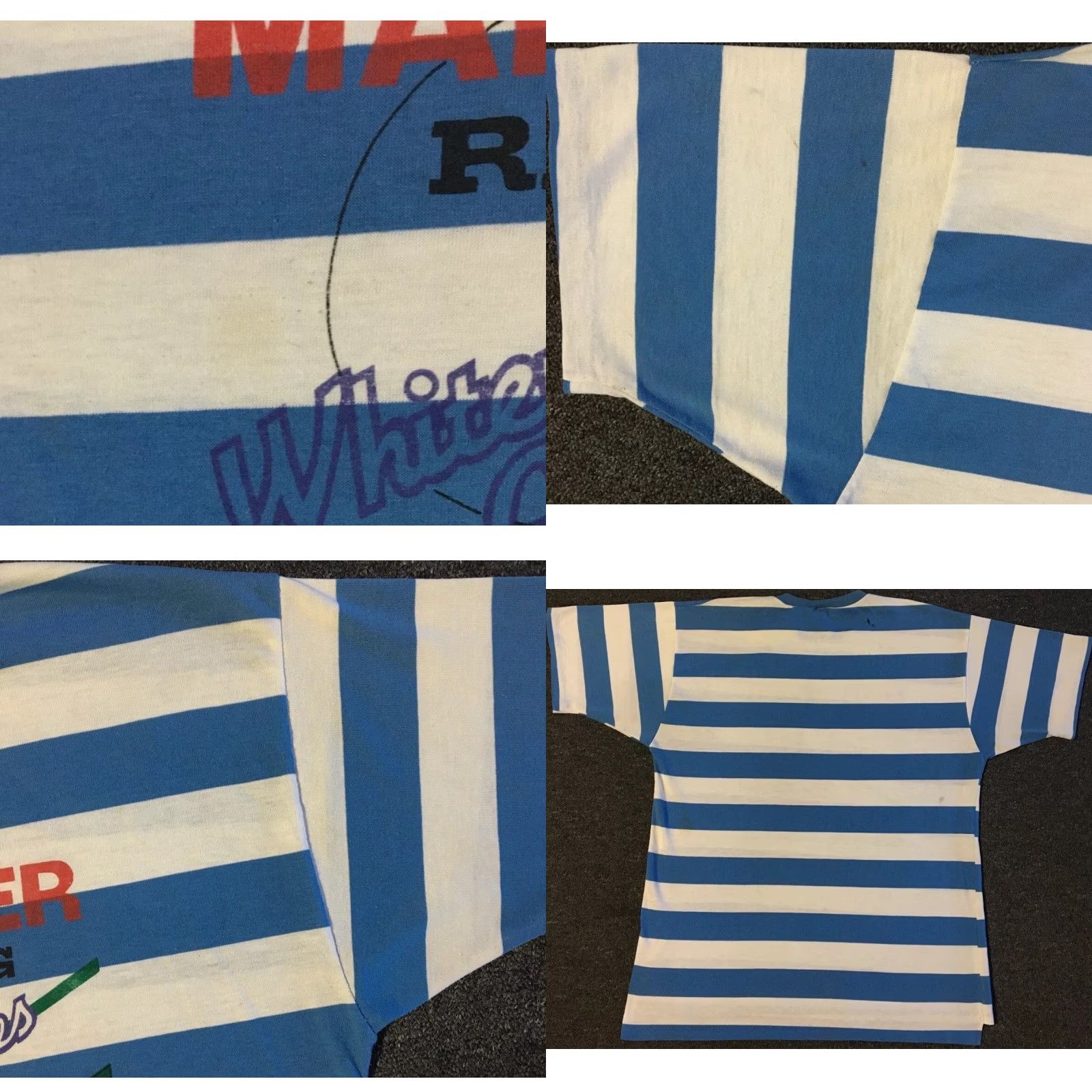 Vintage VINTAGE Mad River Whitewater Rafting Faded Striped Shirt L Blue/White Mens T-Shirt 80s 90s Grunge Beach Surf Skate Rock University USA Bar Size US L / EU 52-54 / 3 - 8 Thumbnail