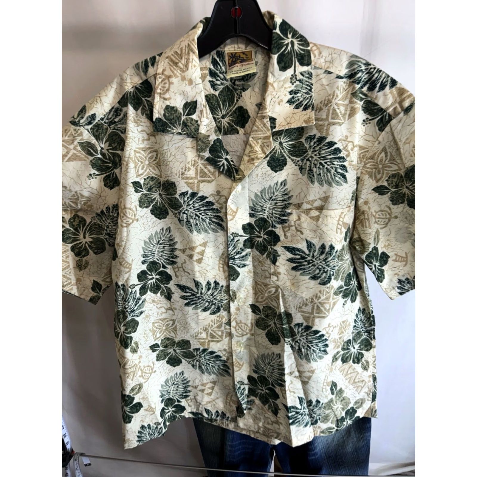 Vintage Winnie Fashion Hawaii Green Floral SHORT SLEEVE BUTTON UP SHIRT Large L Mens Size US L / EU 52-54 / 3 - 2 Thumbnail