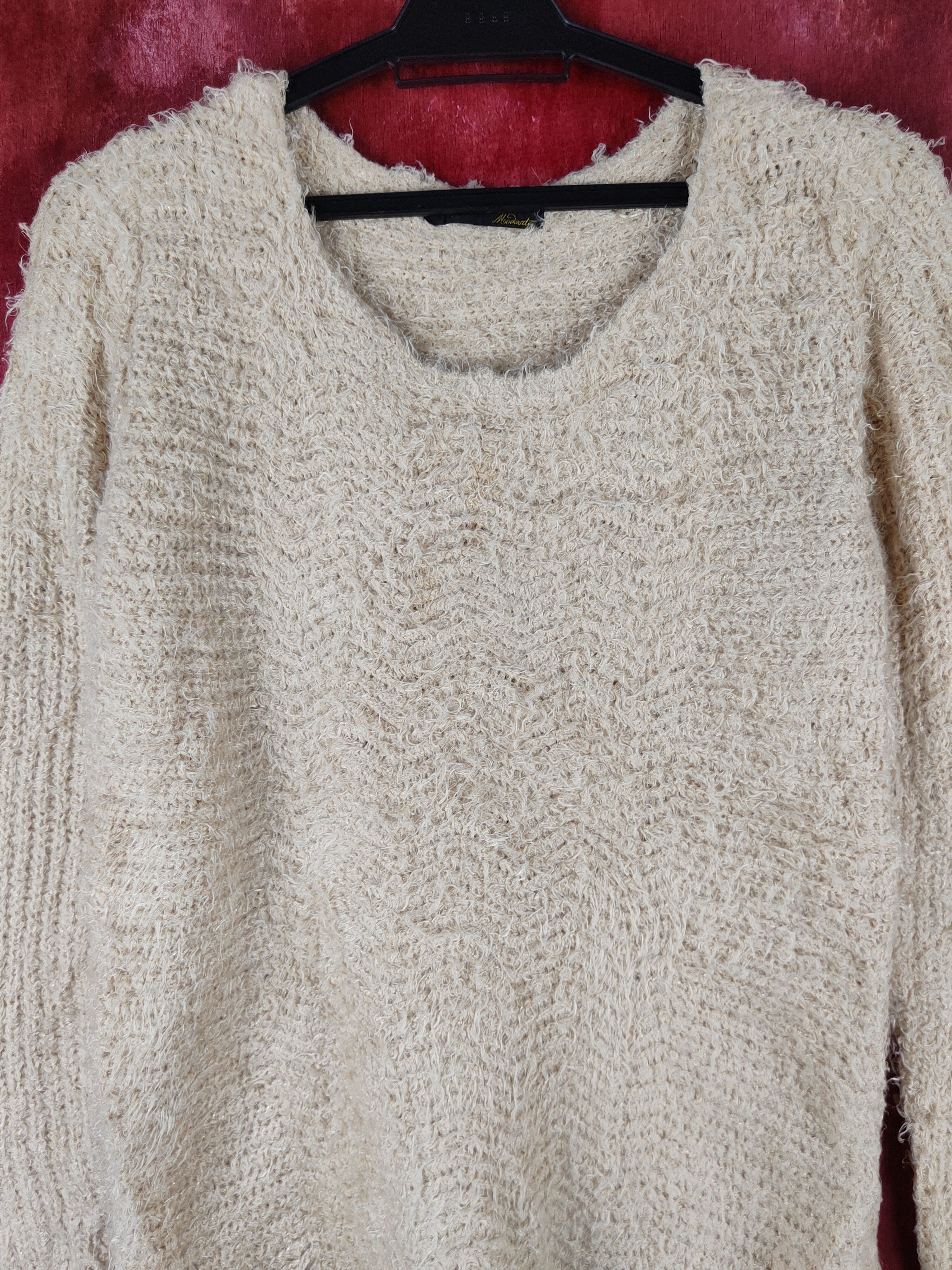 Homespun Knitwear Moderate Light Brown Shag Shaggy Fur Mohair Knitwear #S2163 Size M / US 6-8 / IT 42-44 - 2 Thumbnail