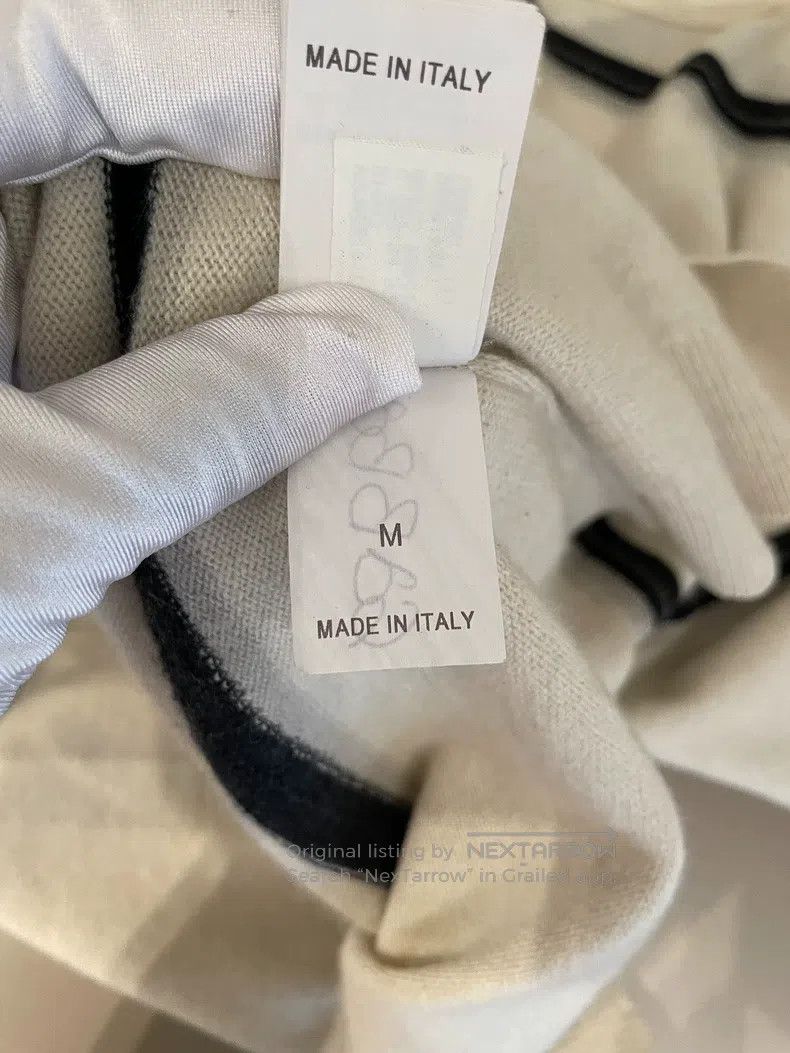 Brunello Cucinelli Brunello Cucinelli Beige Striped Beaded Cashmere Sweater Size M / US 6-8 / IT 42-44 - 7 Thumbnail