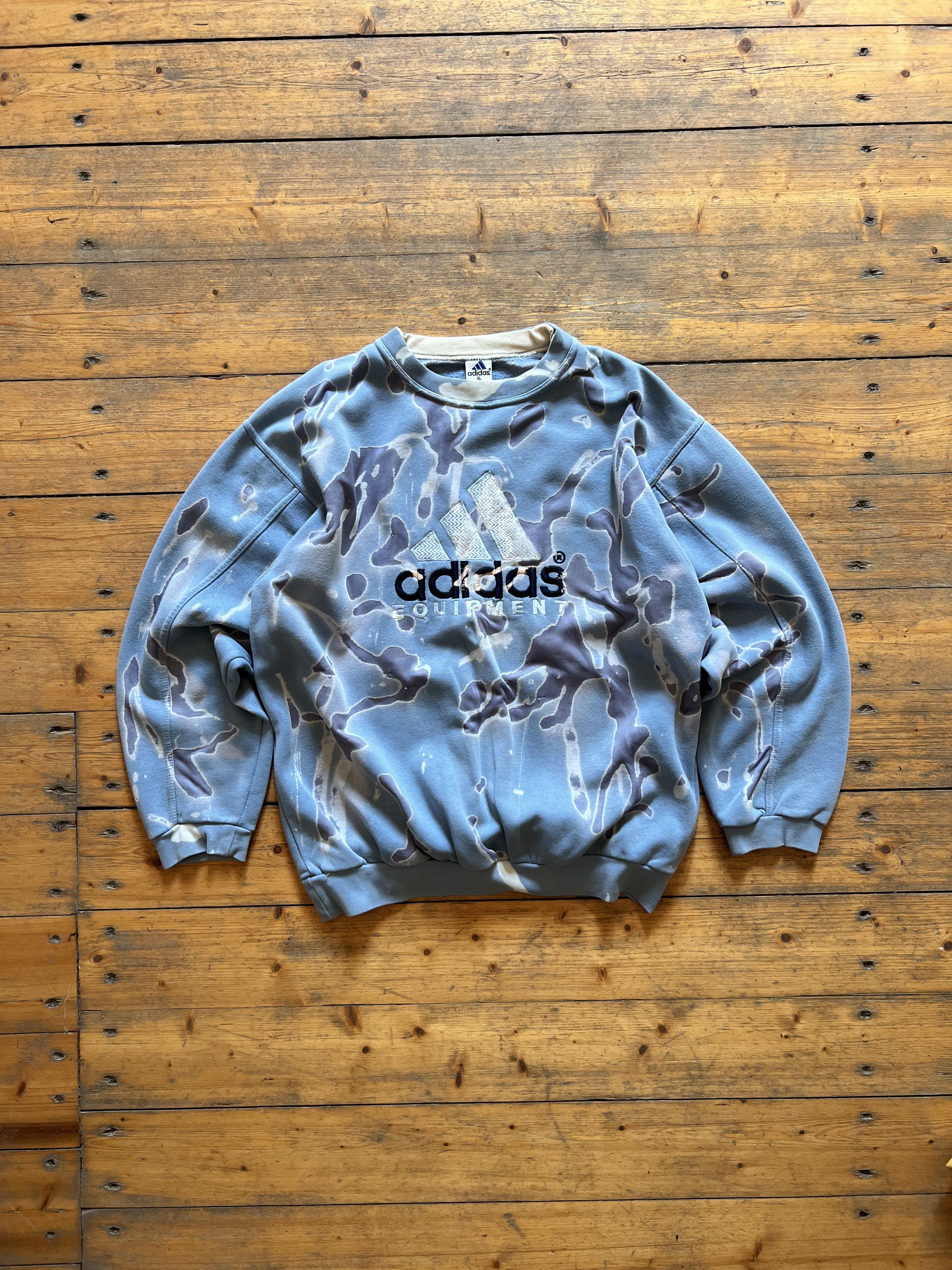 Adidas Adidas Equipment Vintage Acid Bleached Sweatshirt 1990s Size US L / EU 52-54 / 3 - 1 Thumbnail