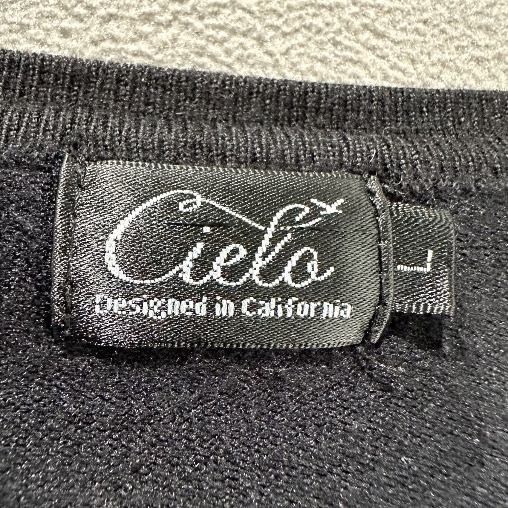 Vintage Cielo Sweater Womens Large Black Button Front V-Neck Silk Blend Cardigan Size L / US 10 / IT 46 - 3 Thumbnail