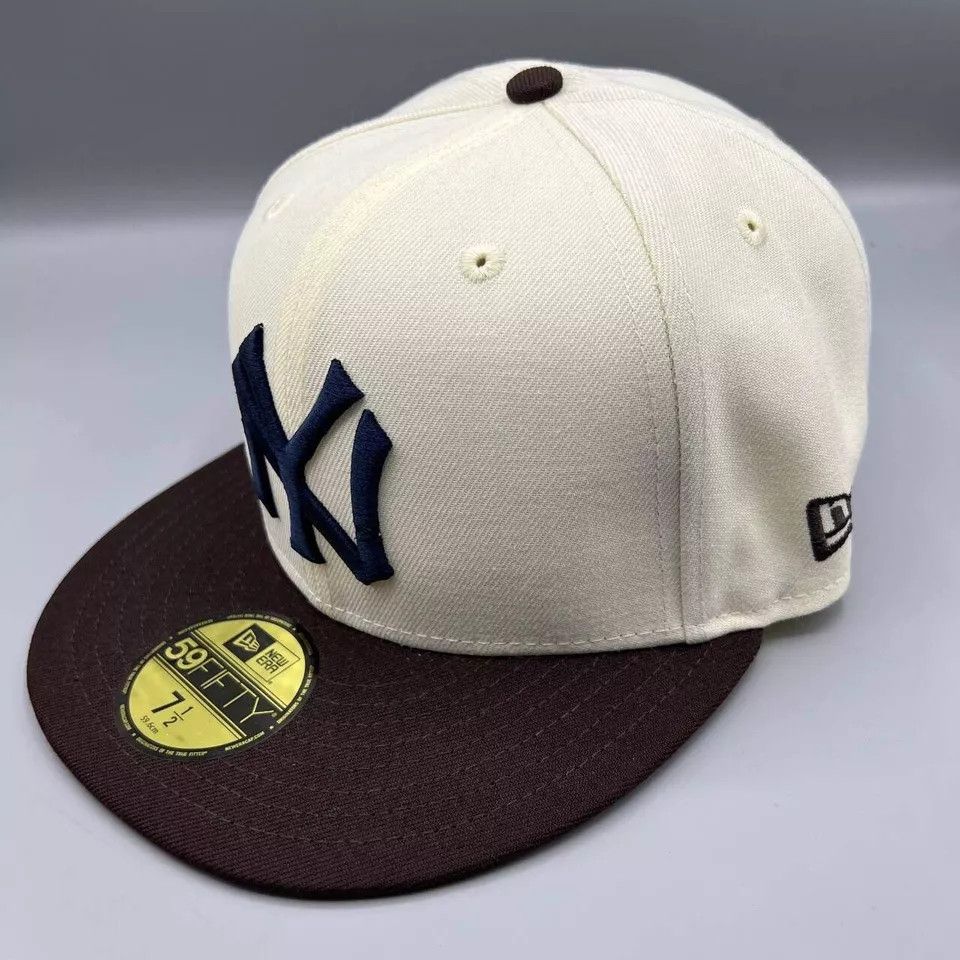 New Era New York Yankees Hat Men 7 1/2 59Fifty New Era MLB Fitted Size ONE SIZE - 4 Thumbnail