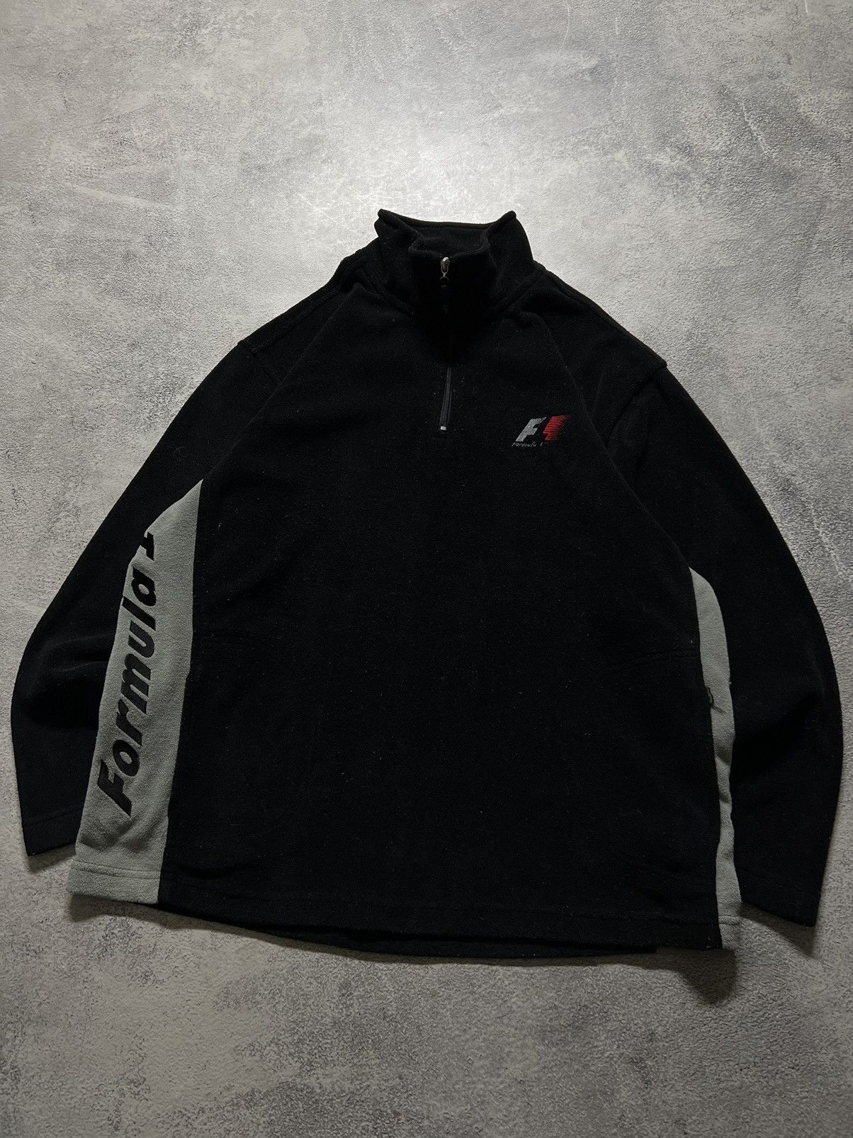 Vintage Vintage Y2k Formula 1 🖤 Fleece 1/4 Zip Sweatshirt Jacket 00s Size US XL / EU 56 / 4 - 2 Thumbnail