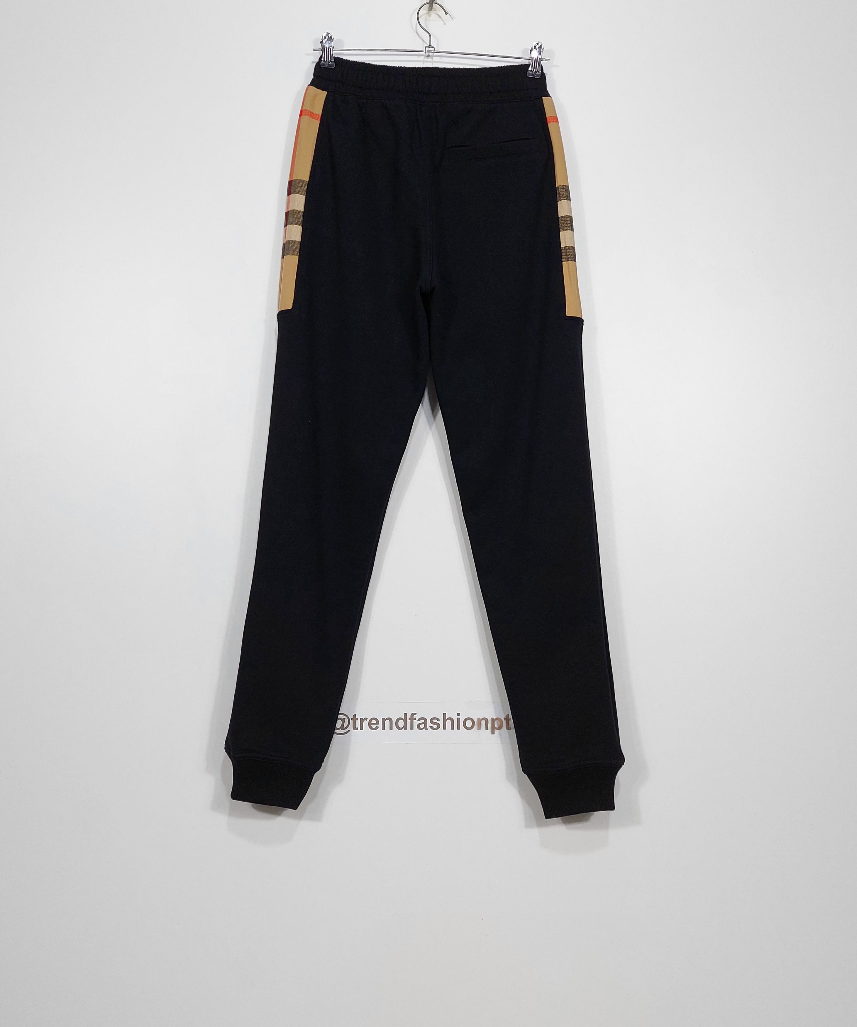 Burberry check-panelled track pants - black S Size US 32 / EU 48 - 8 Thumbnail
