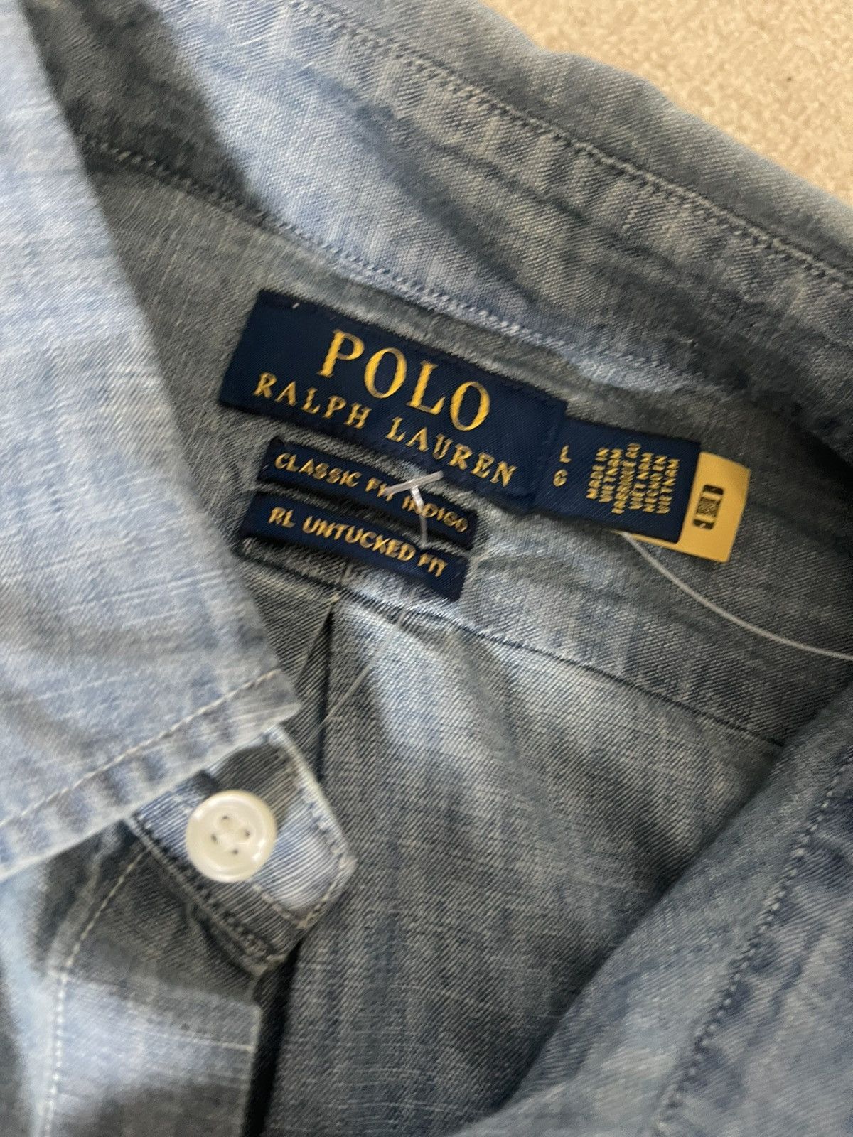 Polo Ralph Lauren Polo Ralph Lauren mens chambray indigo shirt L New Size US L / EU 52-54 / 3 - 11 Thumbnail