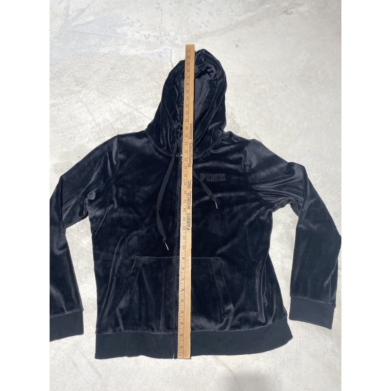 Victoria's Secret Victoria's Secret PINK Jacket Women’s L Black Velvet Hooded Zip Short Sleeve Velour Size L / US 10 / IT 46 - 6 Thumbnail